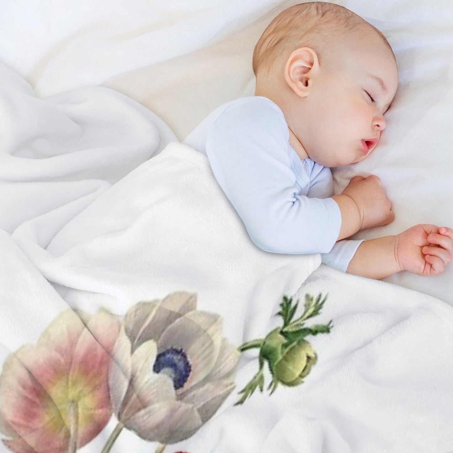 Anemone Illustration Sustainable Throw Blanket