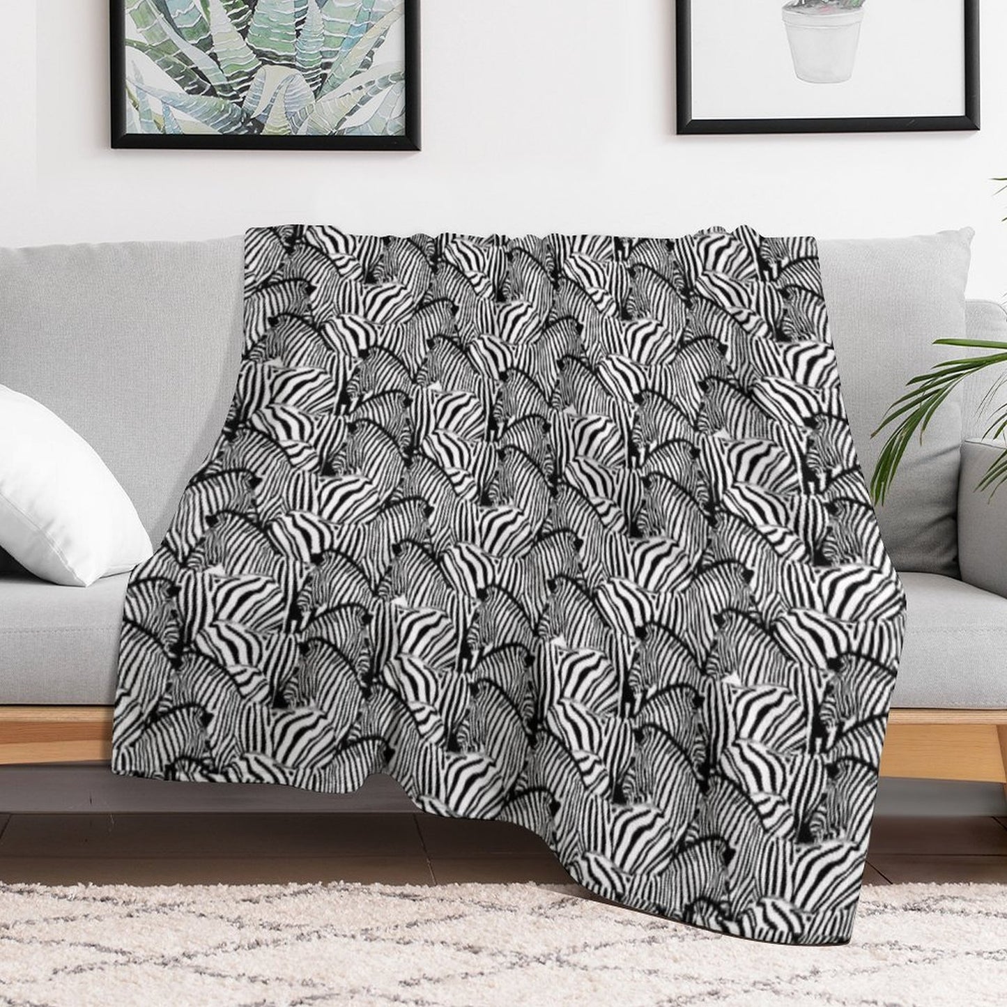 Zebra B W Easy Care Throw Blanket
