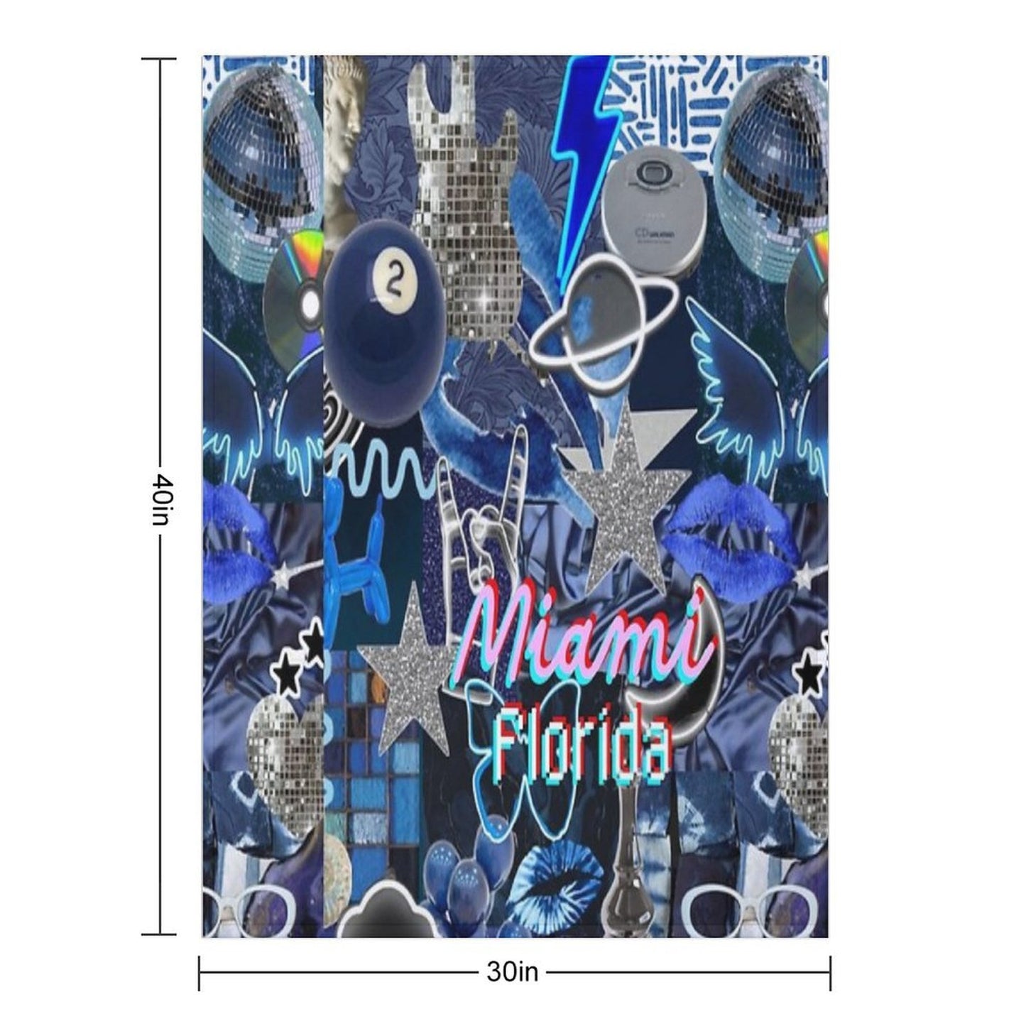 Miami Florida COLLAGE Easy Care Throw Blanket