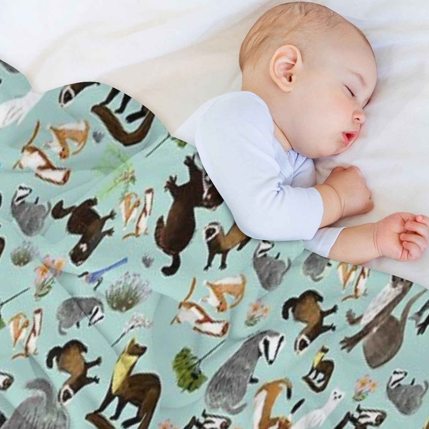 Mustelids from Spain Pattern Plush Throw Blanket