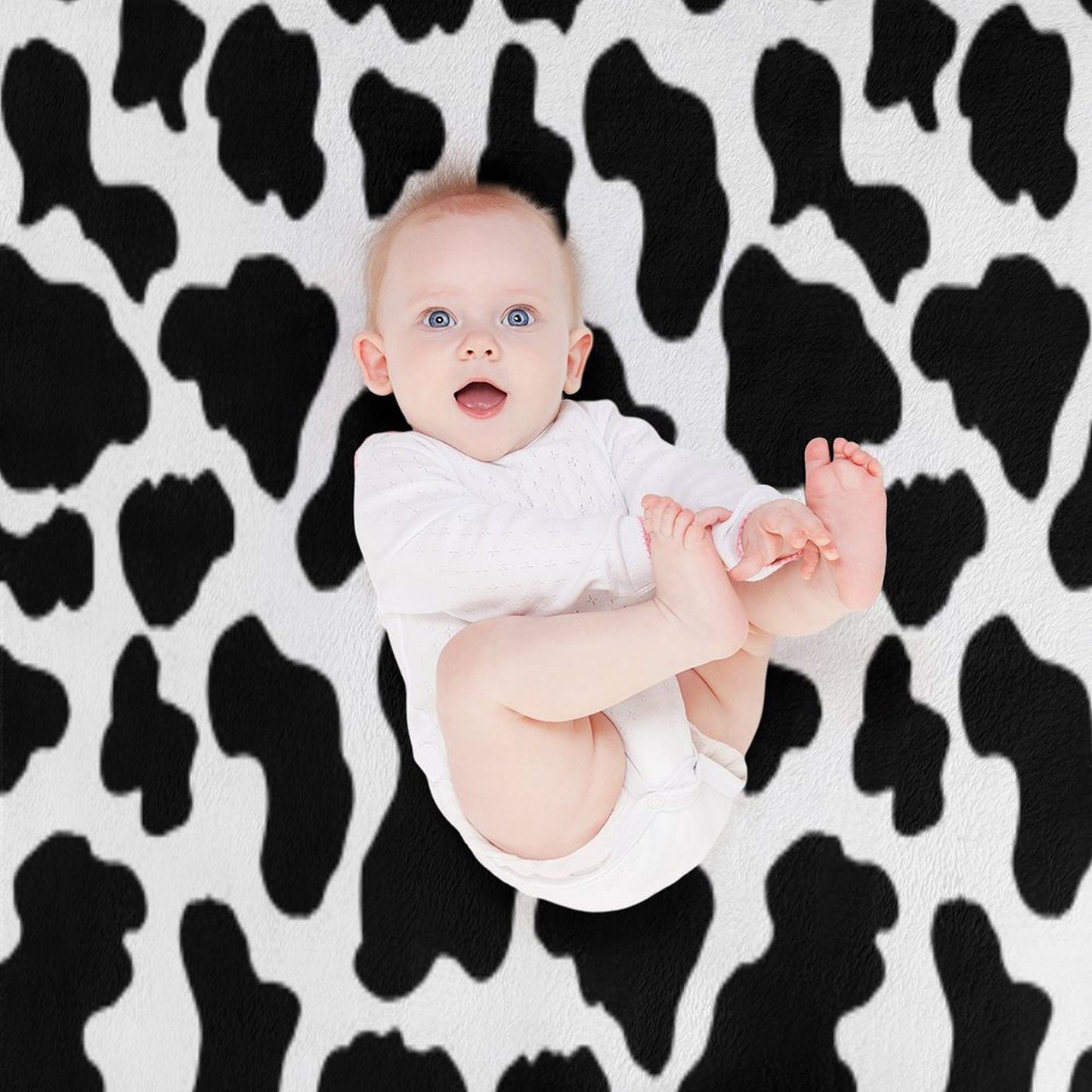 Cow Print Machine-washable Throw Blanket
