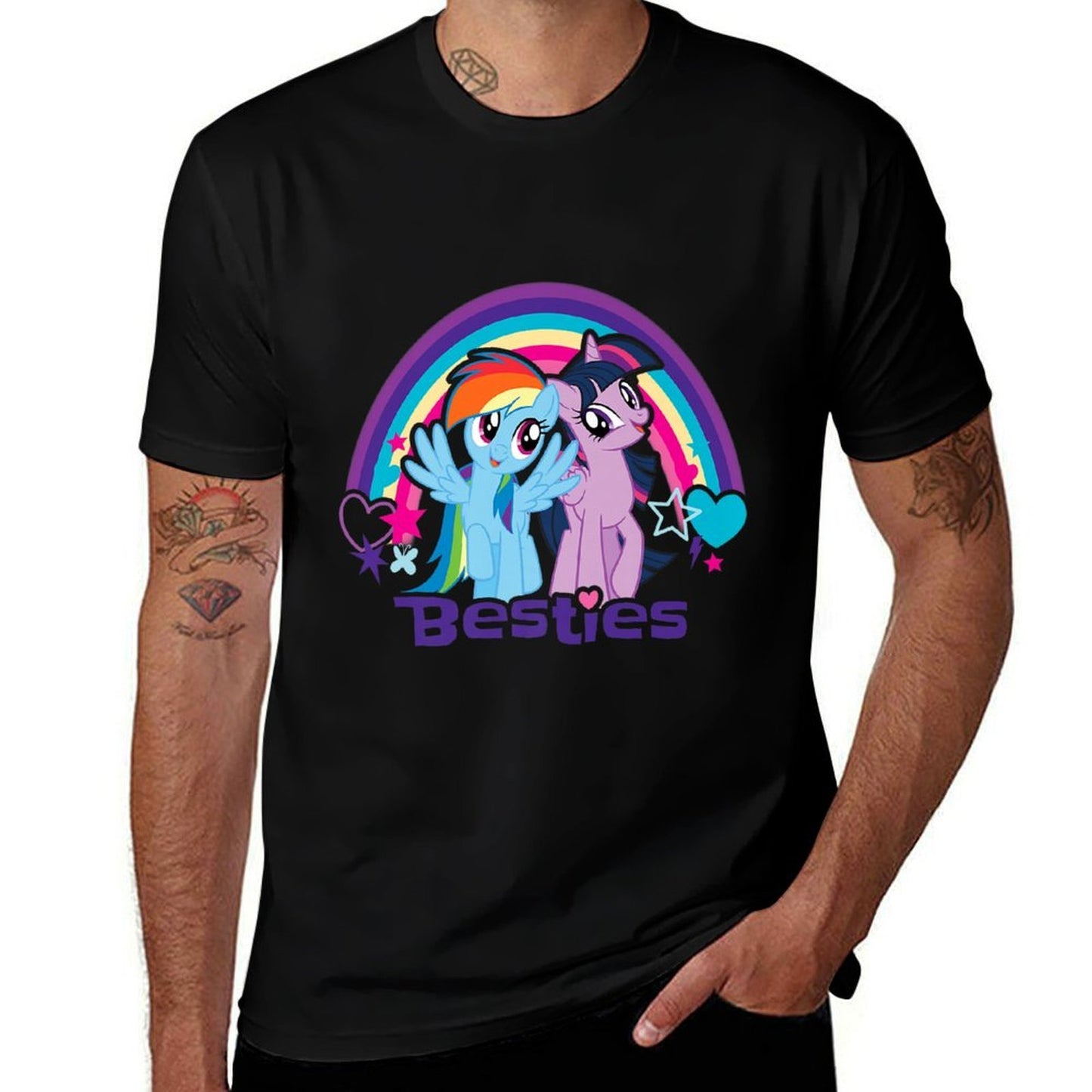 Twilight Sparkle Rainbow Dash Besties Premium Stretchy T-Shirt