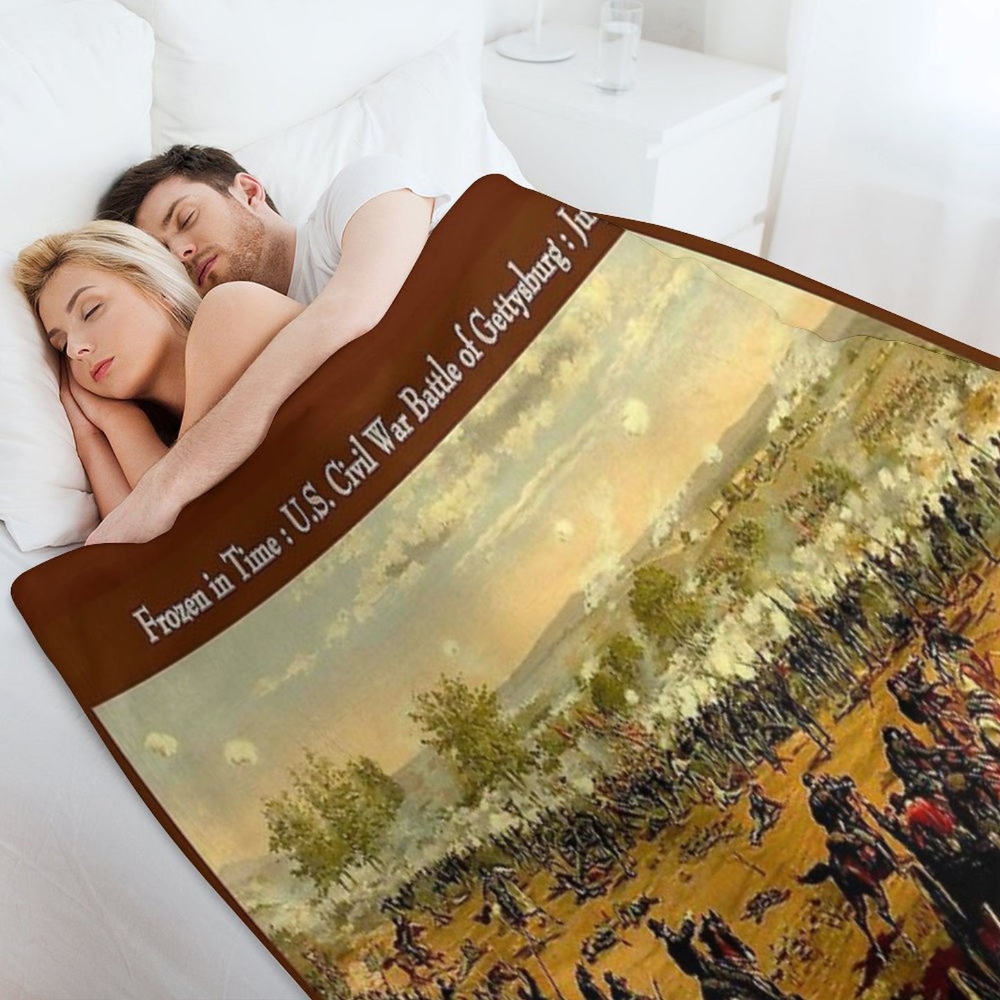 BATTLE OF GETTYSBURG Vintage U.S. Civil War Painting Print Lightweight Throw Blanket