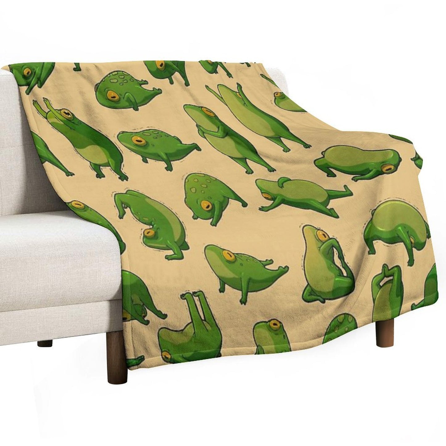 Yoga Frogs Poster With Text Anti-pilling Throw Blanket