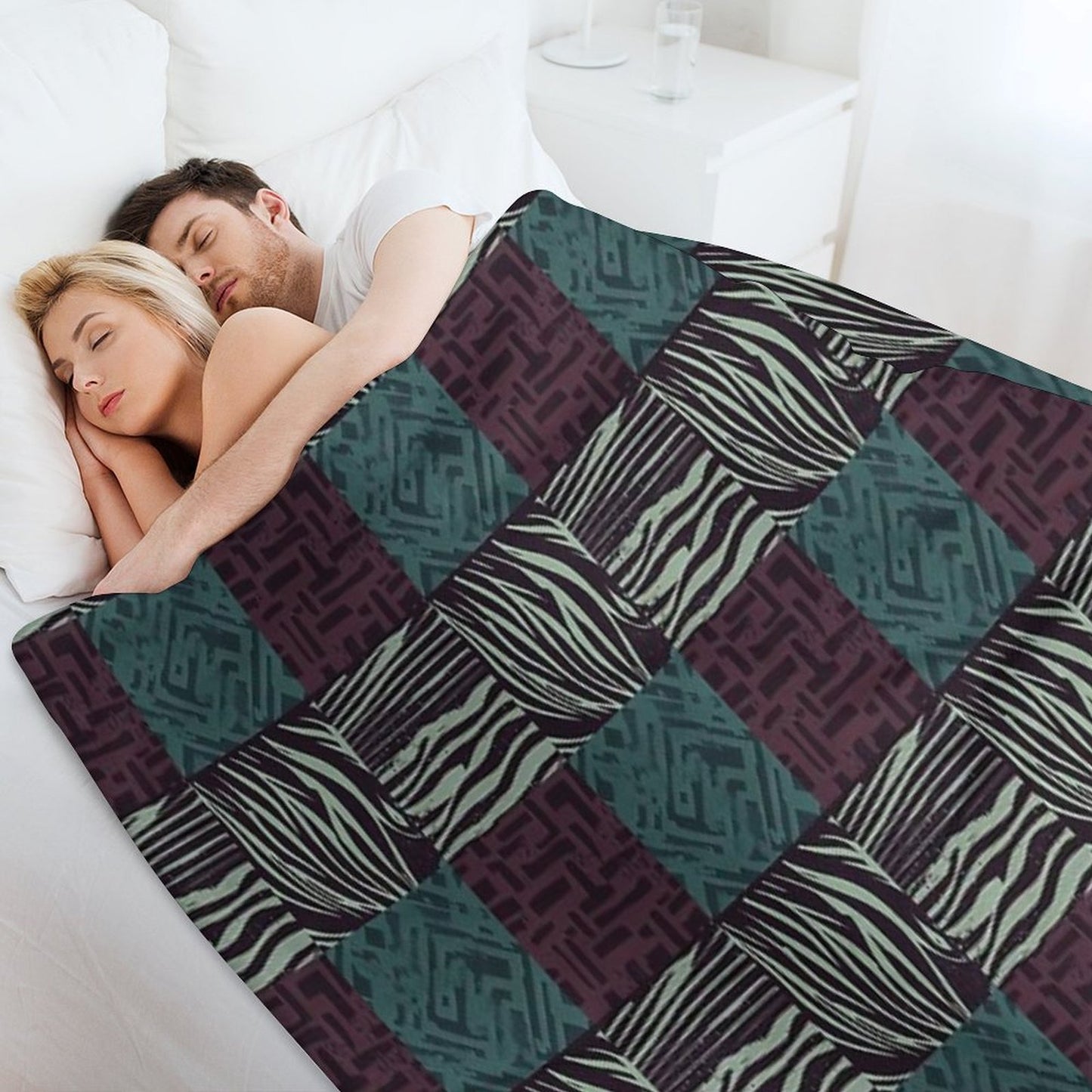 Zebra Grunge Patchwork Travel-friendly Throw Blanket