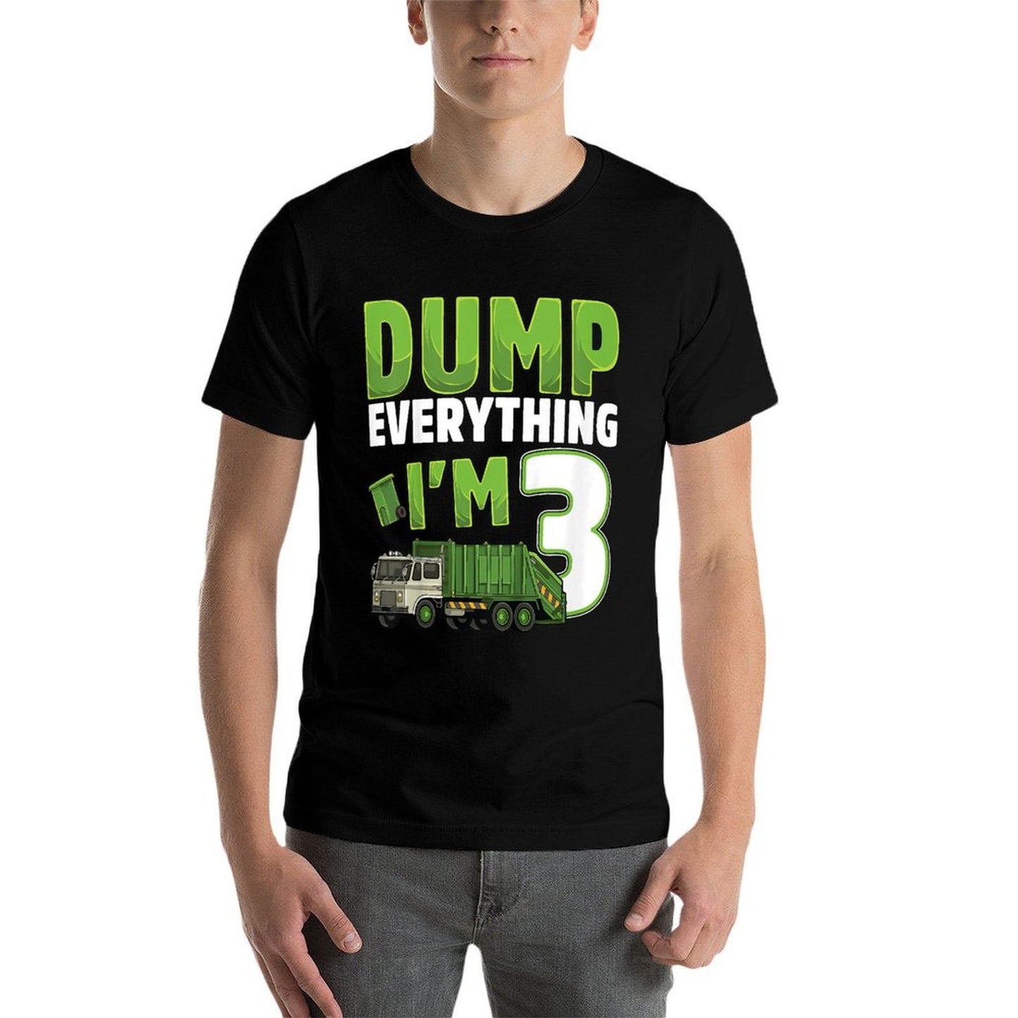 Recycling Trash 3 Year Old Garbage Truck 3rd Birthday Boy Tagless Design T-Shirt