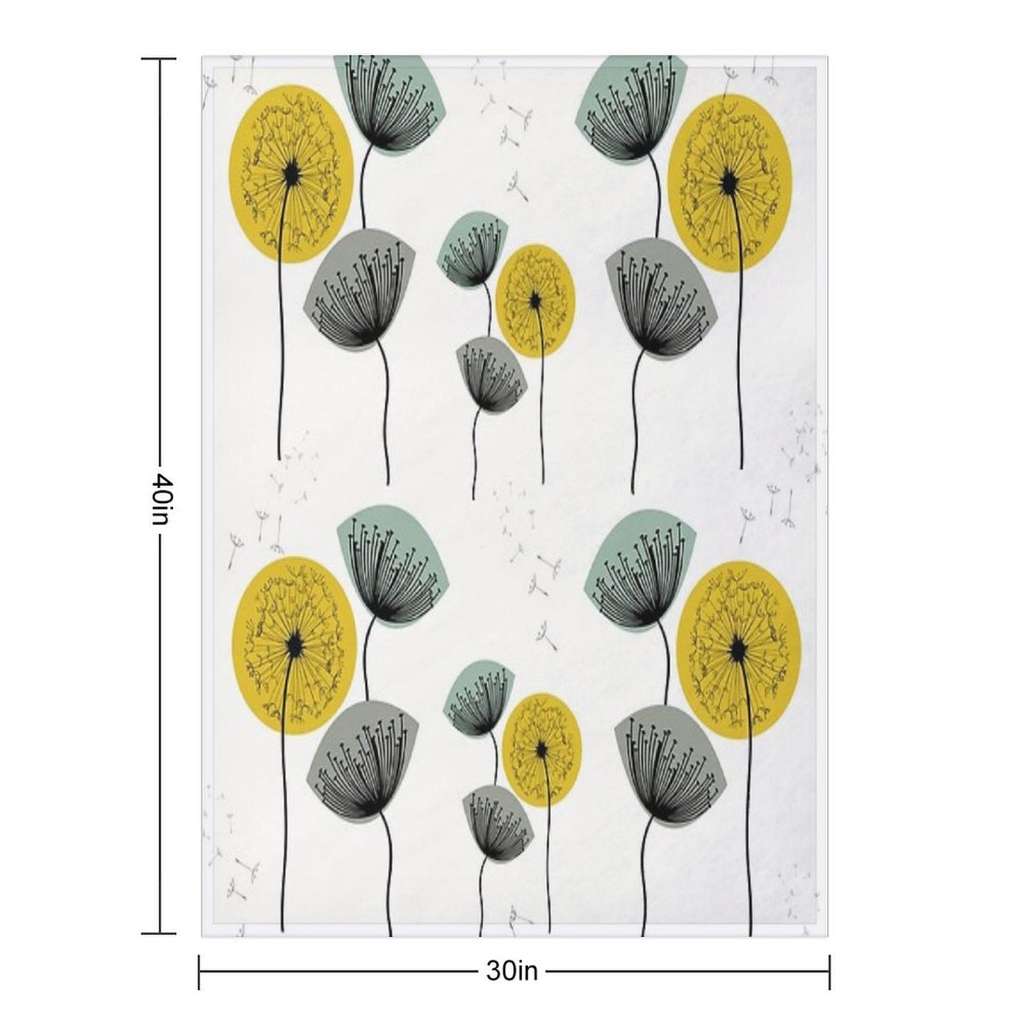 Mid Century Dandelions Wrinkle-free Throw Blanket