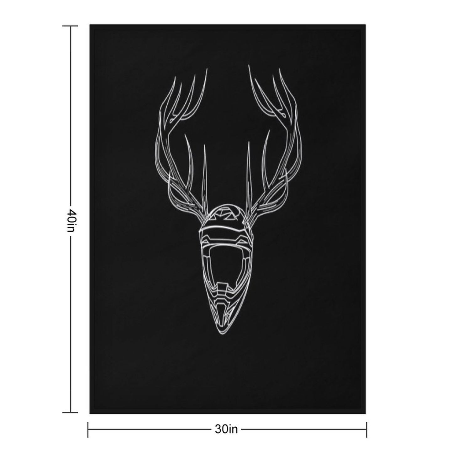 Mx Stag Head Sustainable Throw Blanket