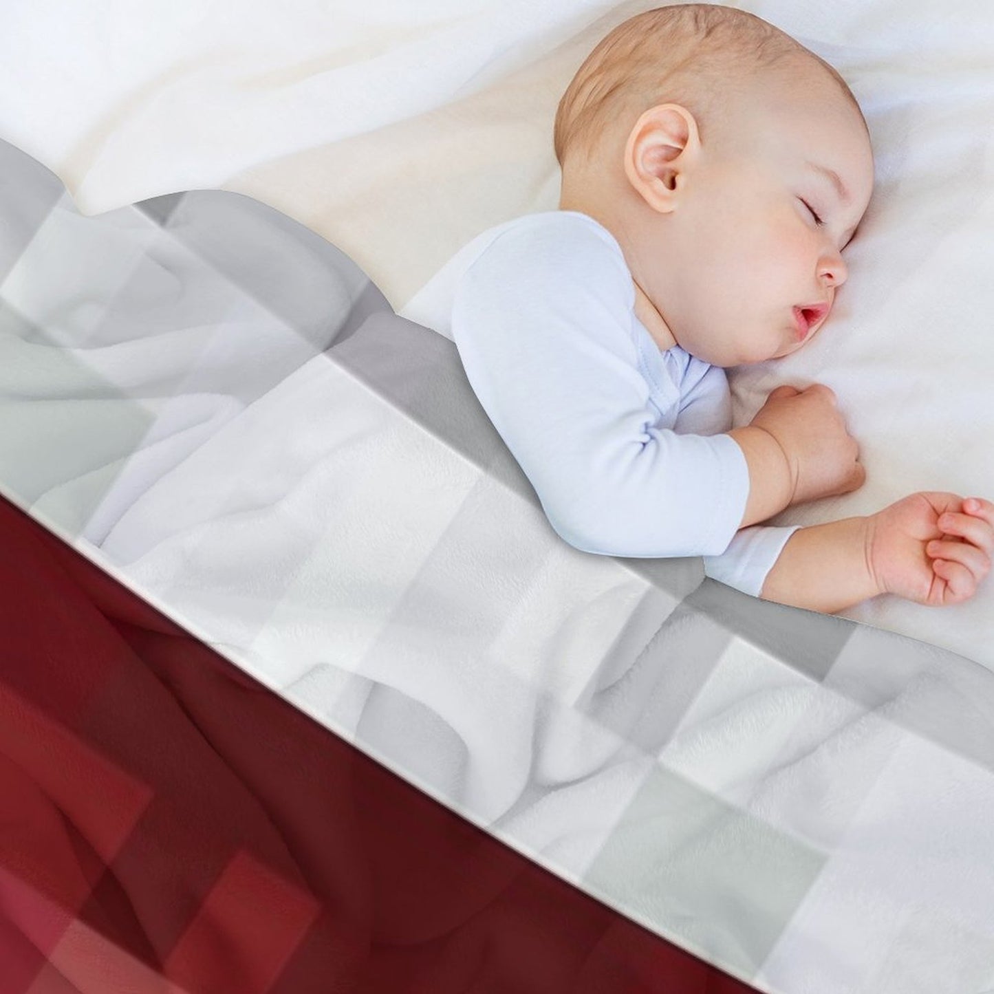Red And White Pixel Design Compact Throw Blanket