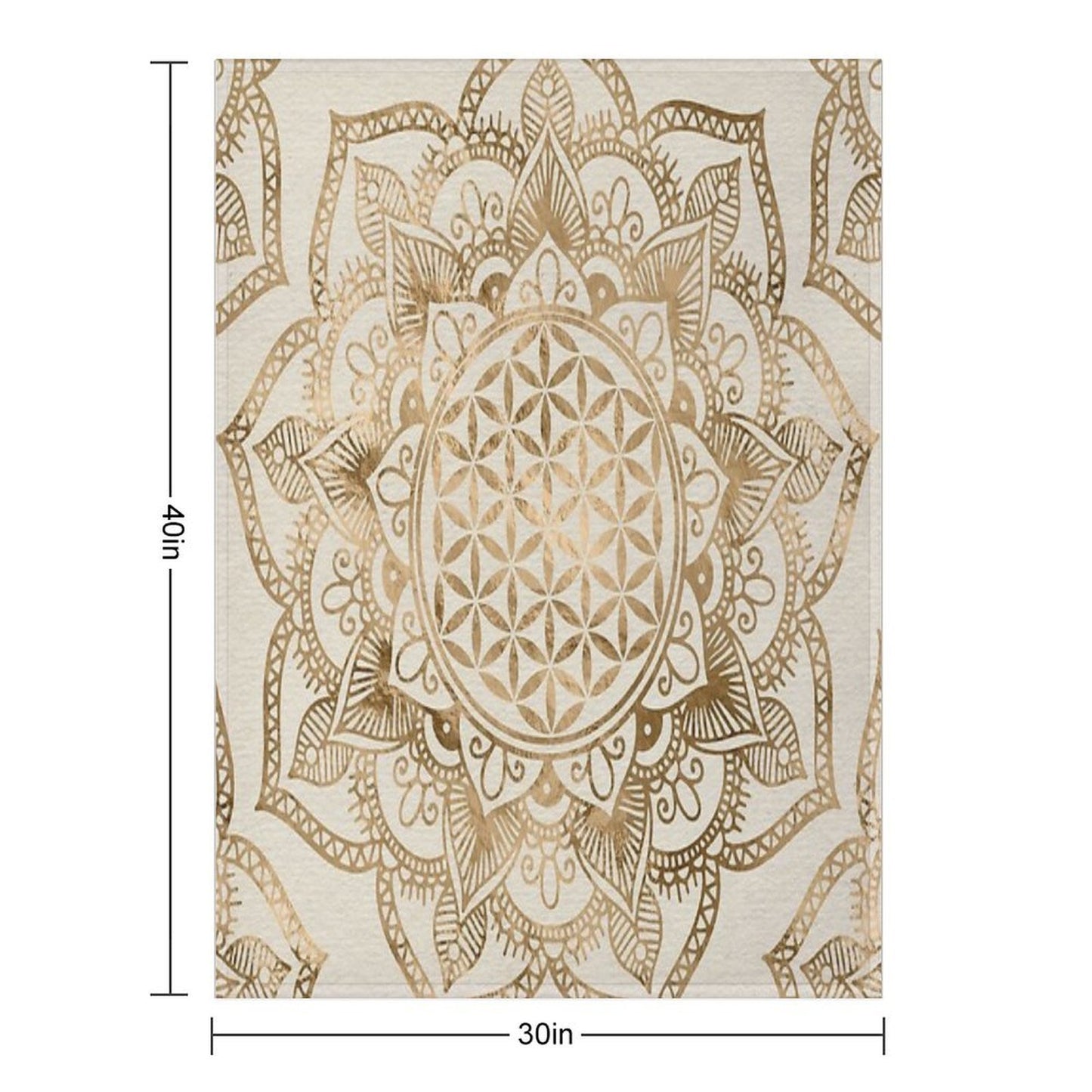 Flower of Life in Lotus - Pastel Golds And Canvas Plush Throw Blanket