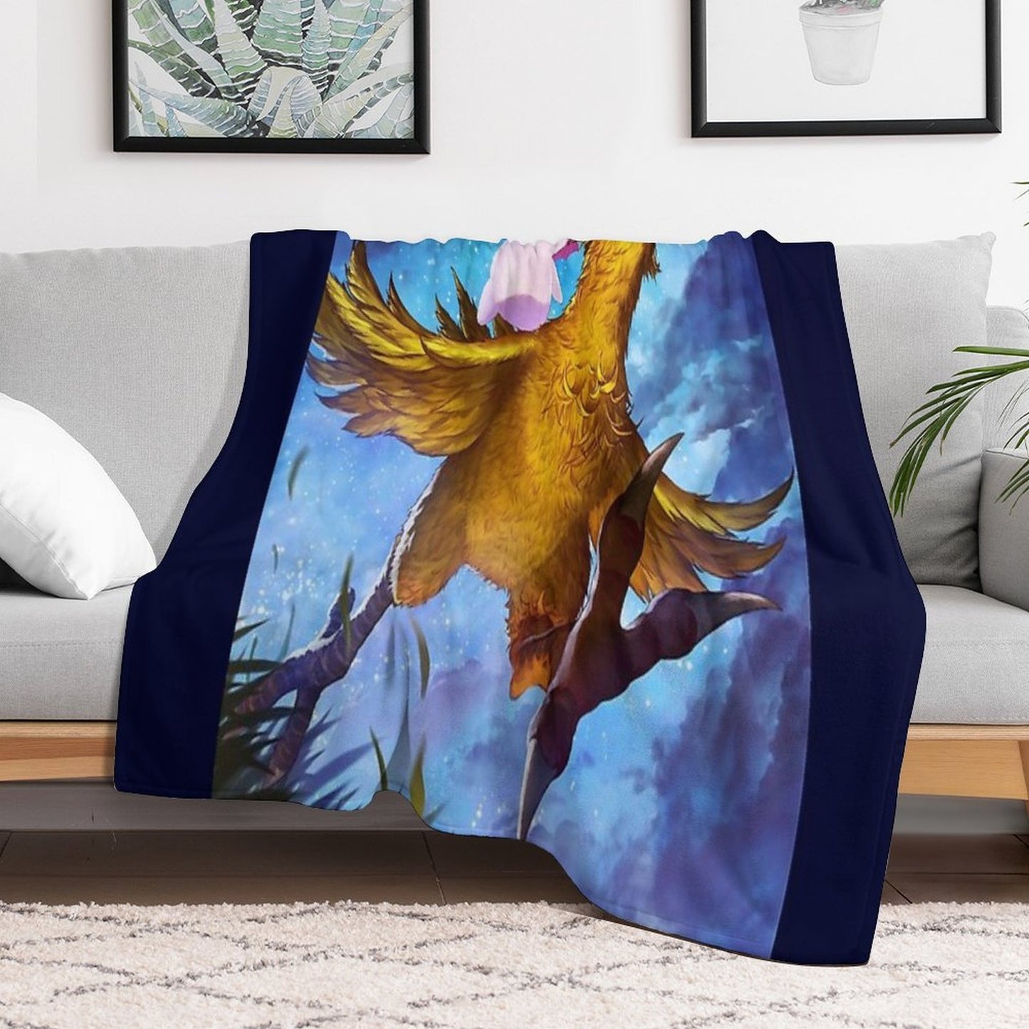 Chocobo & Mogry Easy Care Throw Blanket