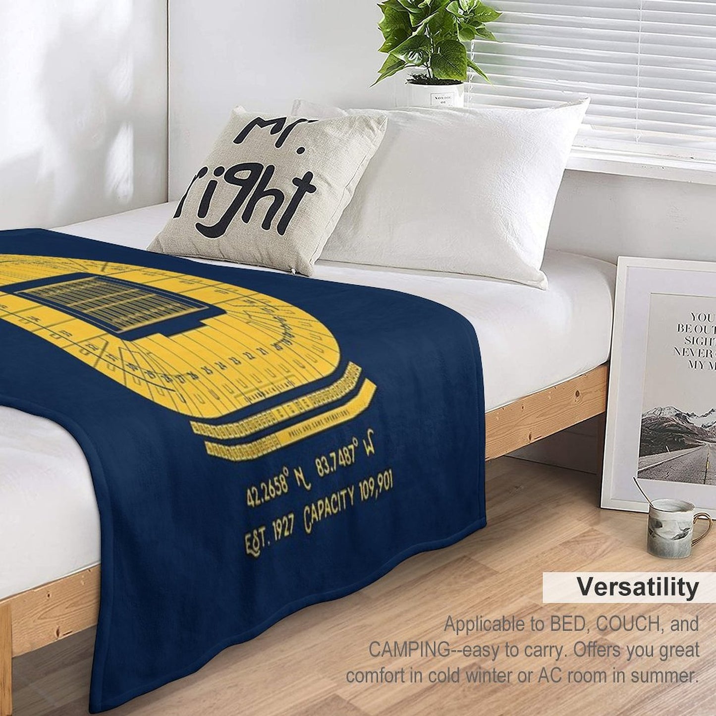 Michigan Football Big House Stadium Poster Print Shrink-resistant Throw Blanket