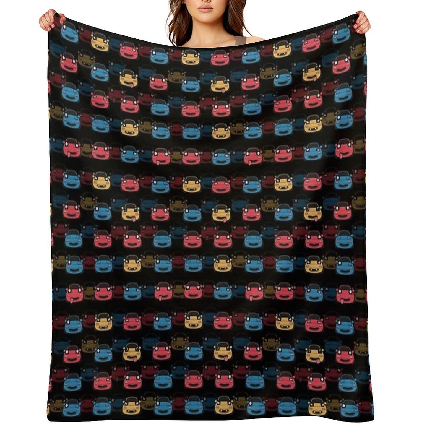 MIATA PATTERN BLACK Easy Care Throw Blanket