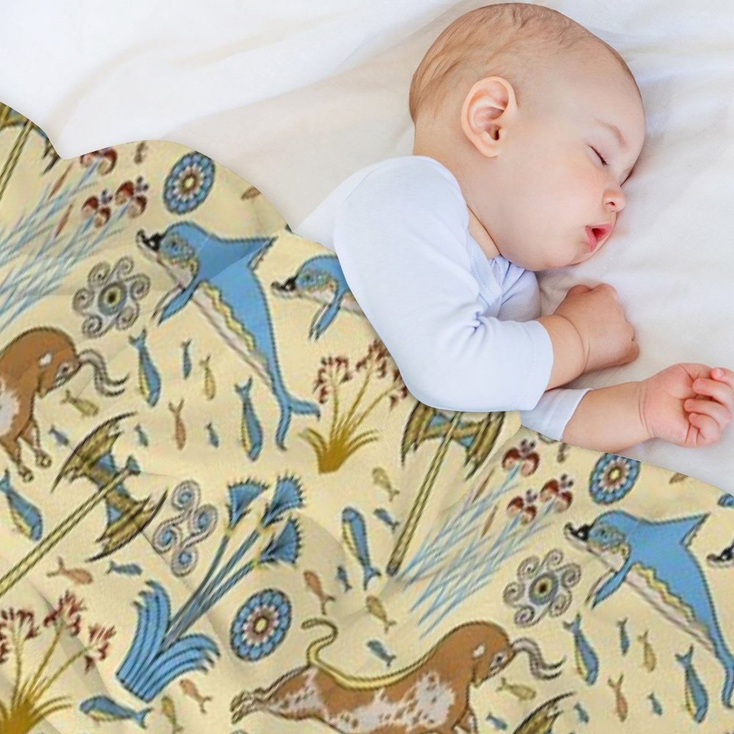 Minoan Fresco Motifs Pattern Shrink-resistant Throw Blanket