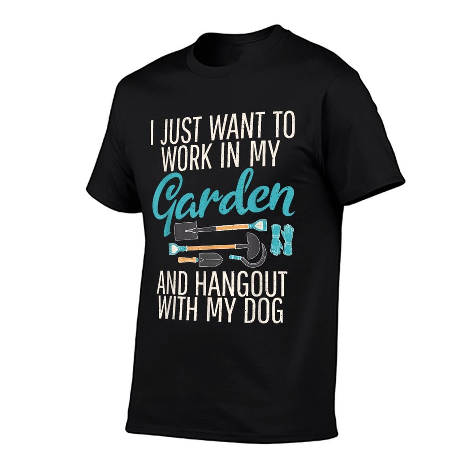 I Just Want to Work in My Garden Dog Outdoor And Gardening  Trendy Pattern T-Shirt