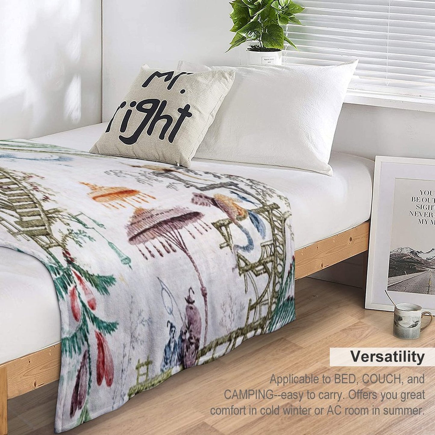 Enchanted Forest Chinoiserie Lightweight Throw Blanket