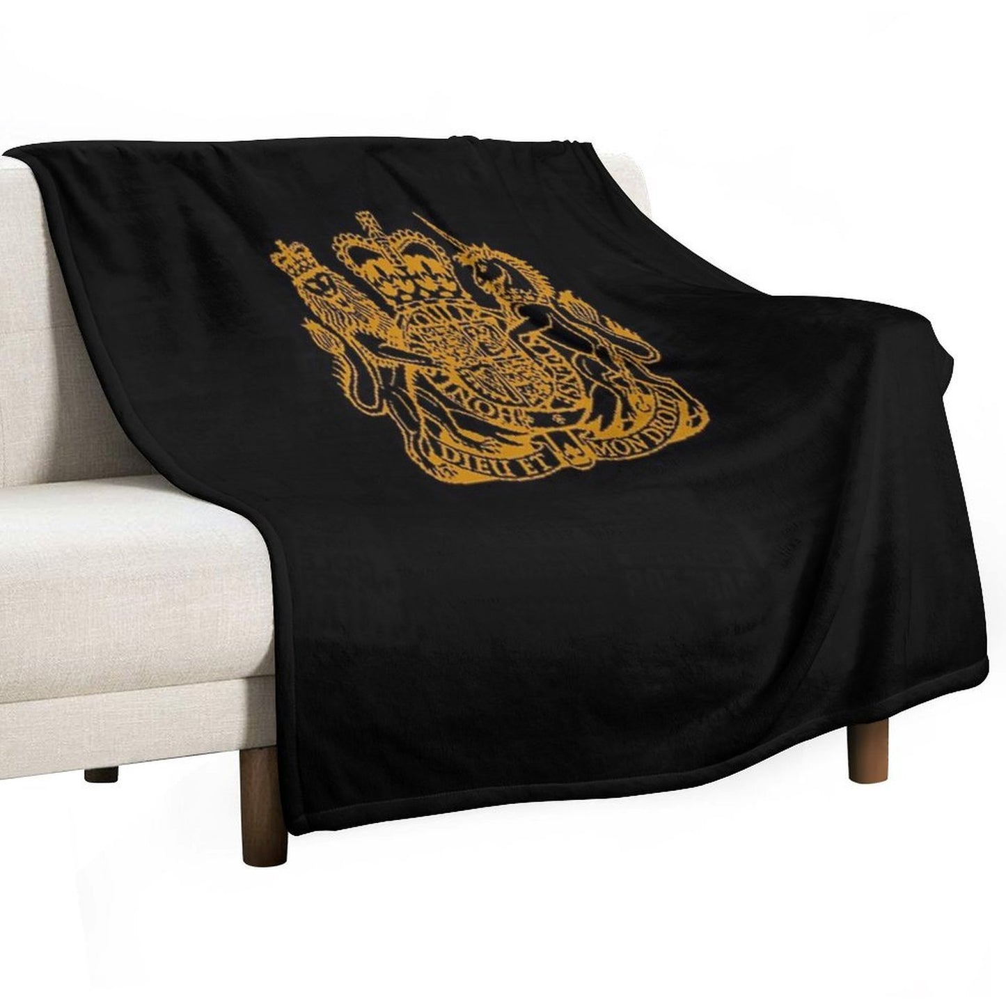Elizabeth II Royal Coat of Arms Emblem Wrinkle-free Throw Blanket
