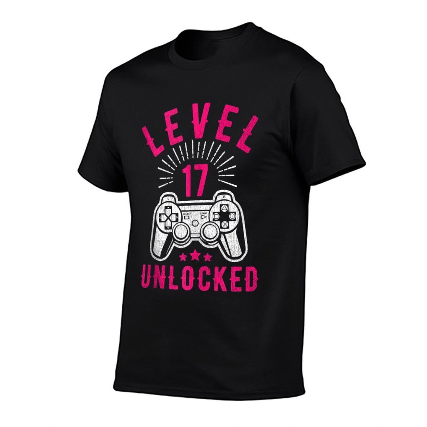 Funny 17 Years Old Girls Level 17 Unlocked 17th Birthday High-quality Stitching T-Shirt