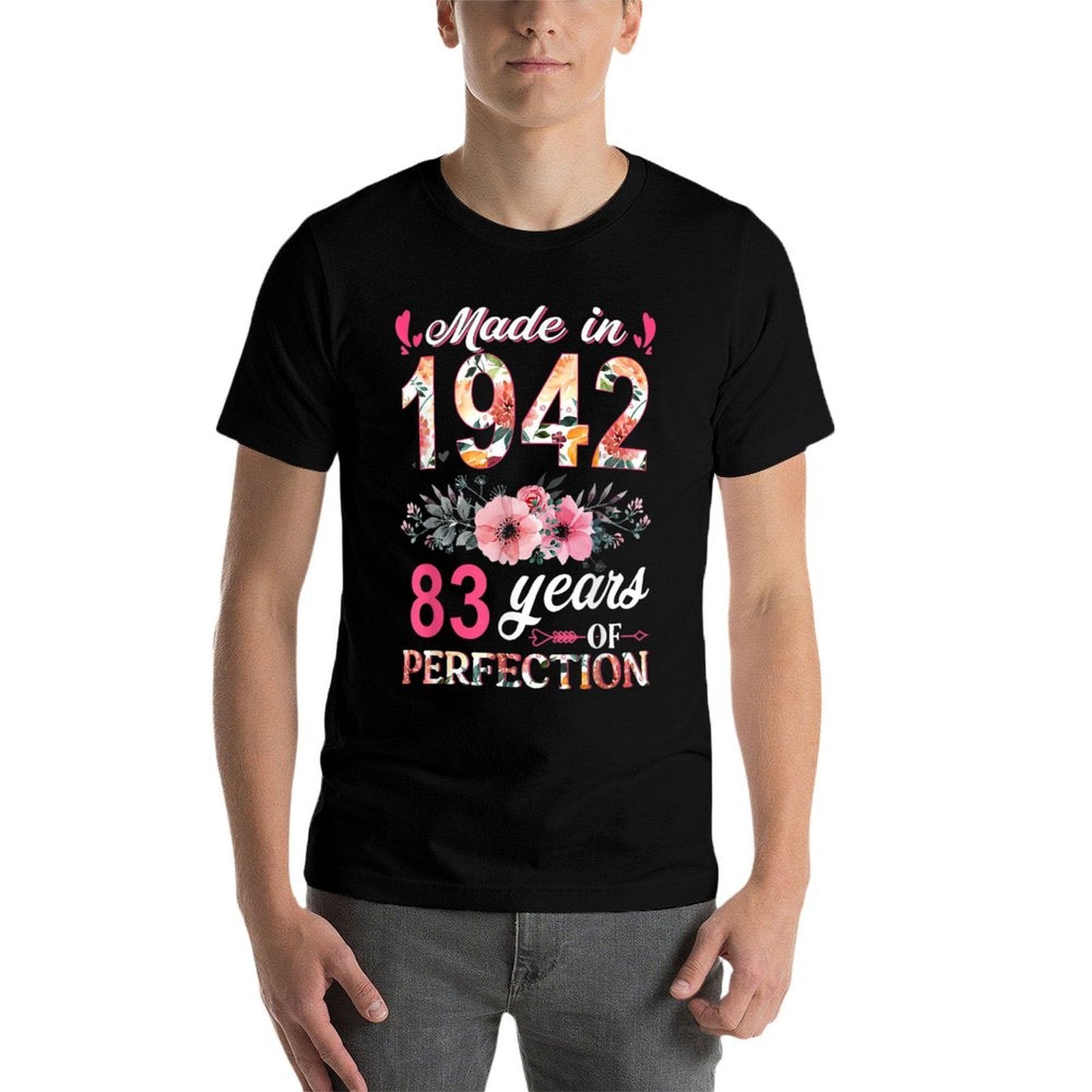 Made In 1942 Floral 83 Year Old 83th Birthday Gifts Women  Tagless Design T-Shirt