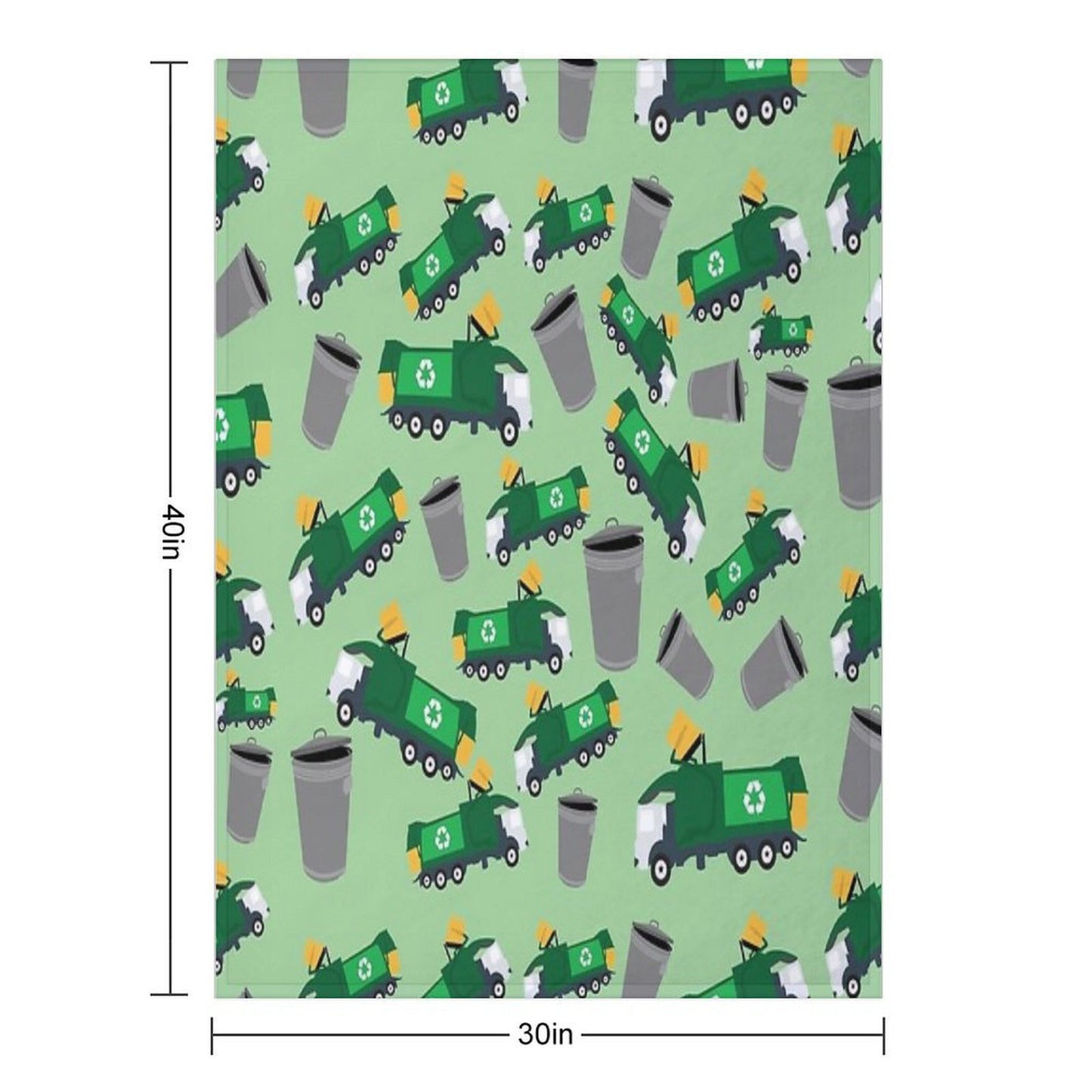 Recycling Garbage Truck Pattern Durable Throw Blanket