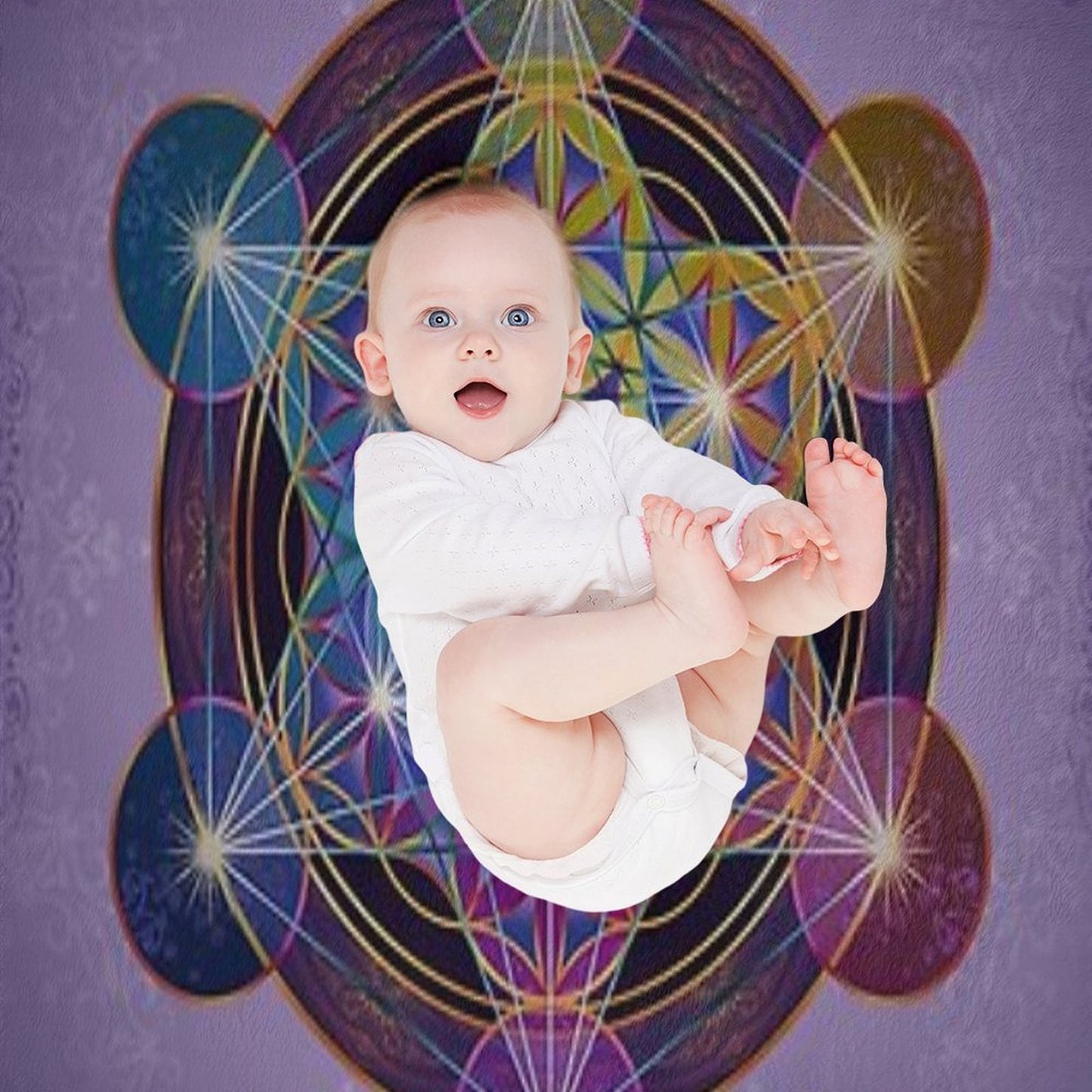 Metatron's Cube Merkabah Machine-washable Throw Blanket
