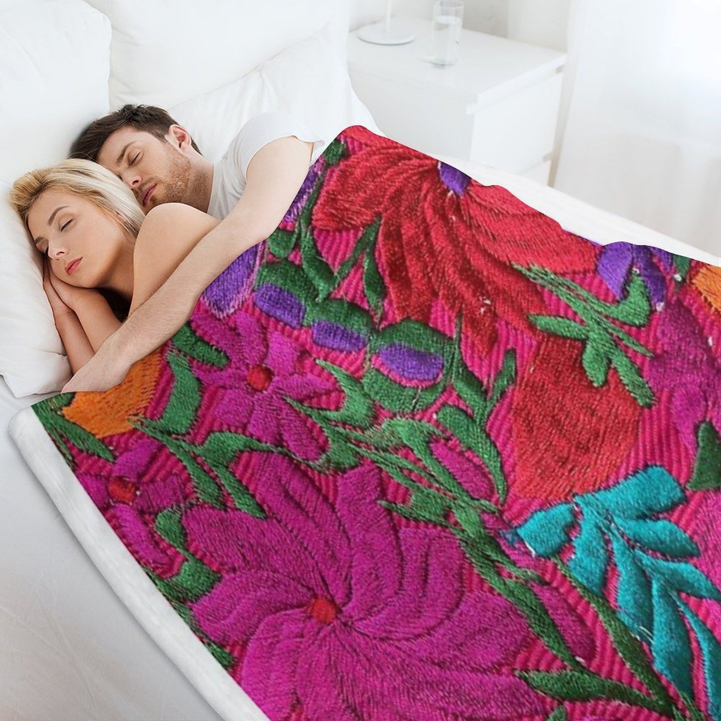 Mexican Embroidered Comfort Throw Blanket