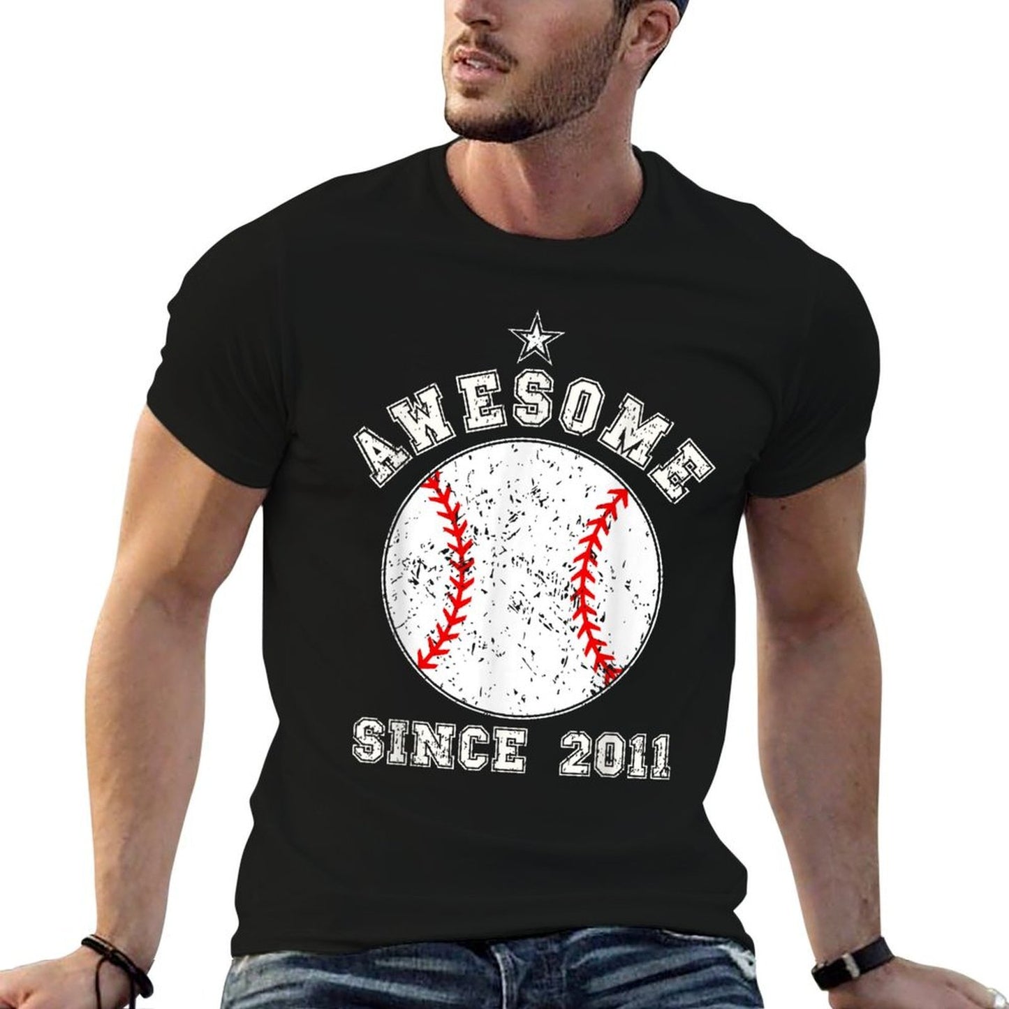 14 Year Old Boy Baseball Awesome Since 2011 14th Birthday Versatile T-Shirt