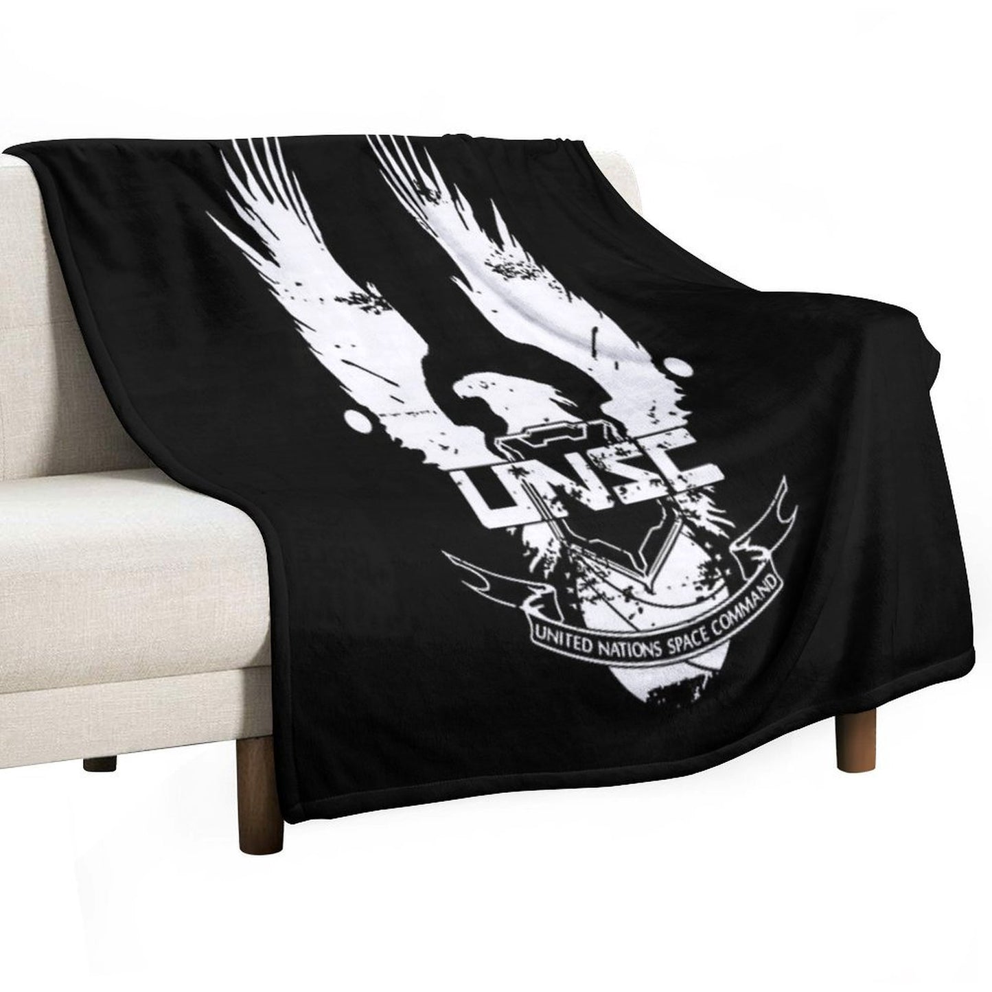 Halo UNSC Worn Logo High Quality Plush Throw Blanket