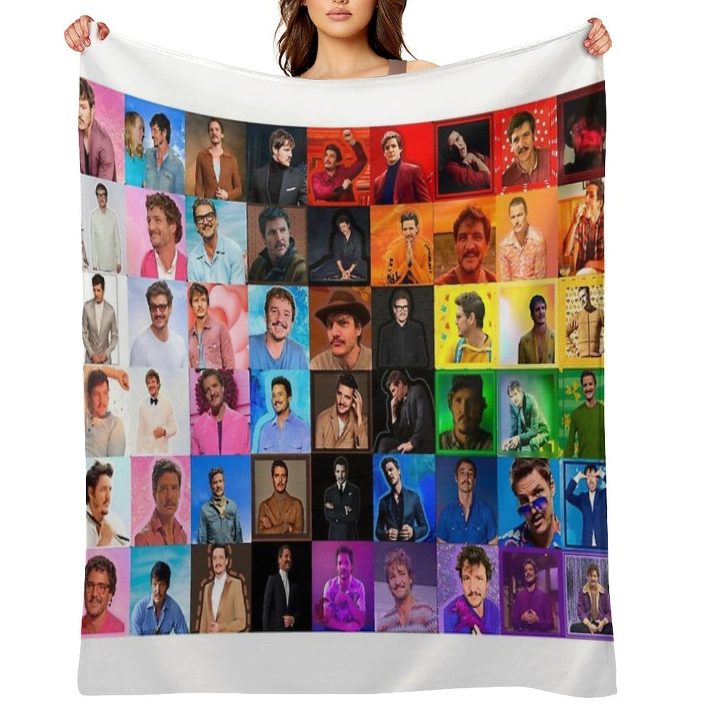 Pedro Pascal As The Progress Pride Flag Comfort Throw Blanket