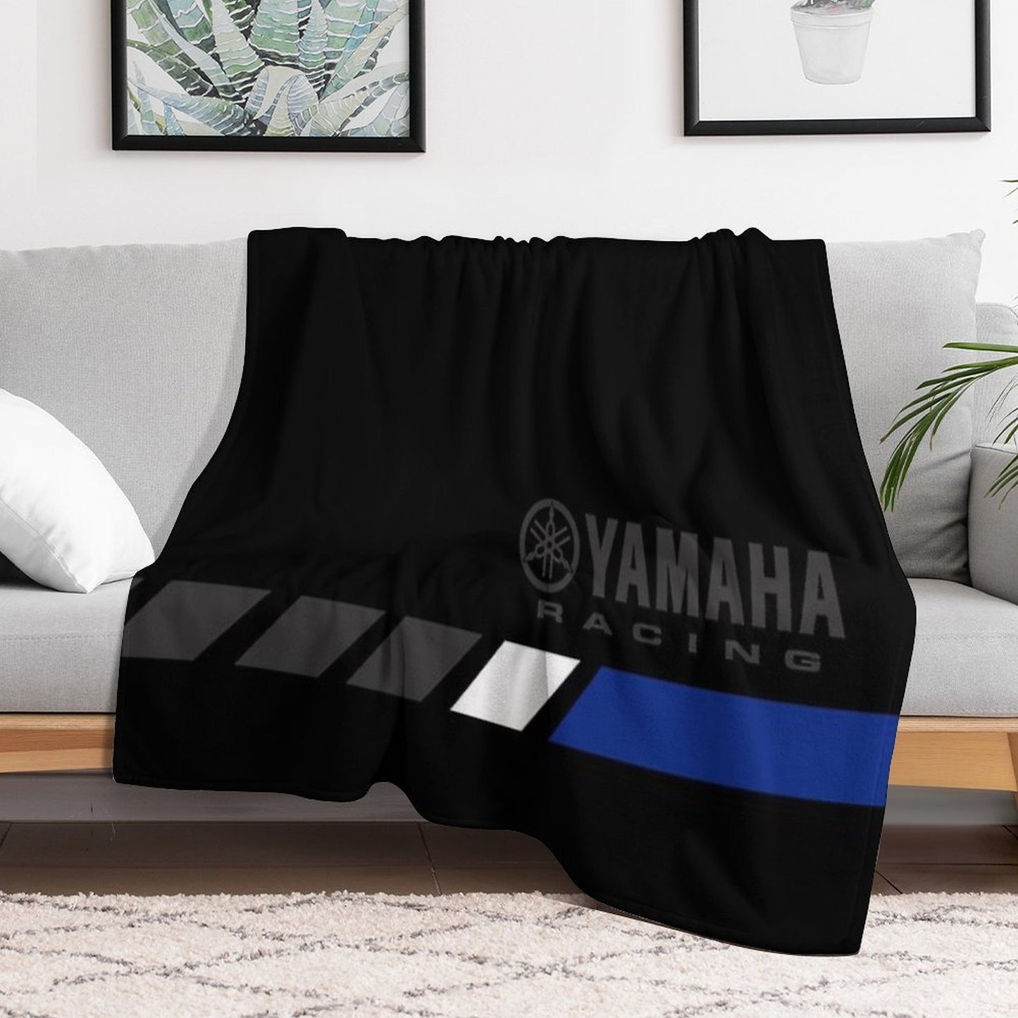 YAMAHA Blue Anti-pilling Throw Blanket