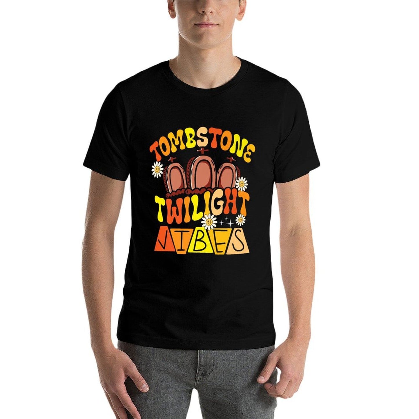 Tombstone Twilight Vibes Hippie Halloween Costume Premium Summer-ready Fabric T-Shirt