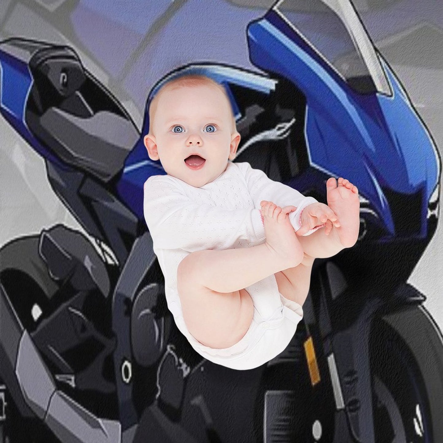 Yamaha R1 with Special Background Wrinkle-free Throw Blanket