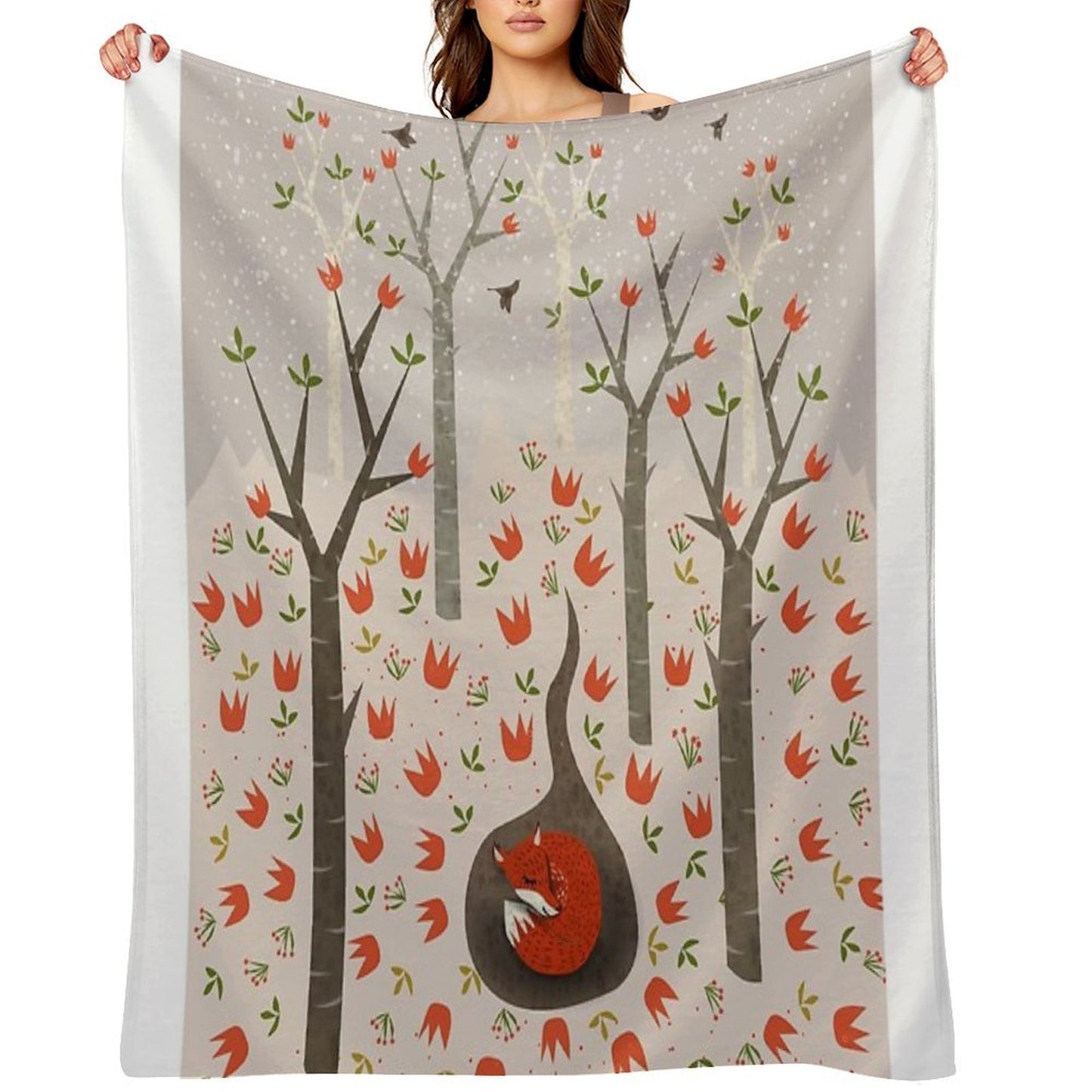 Sleeping Fox Sustainable Throw Blanket