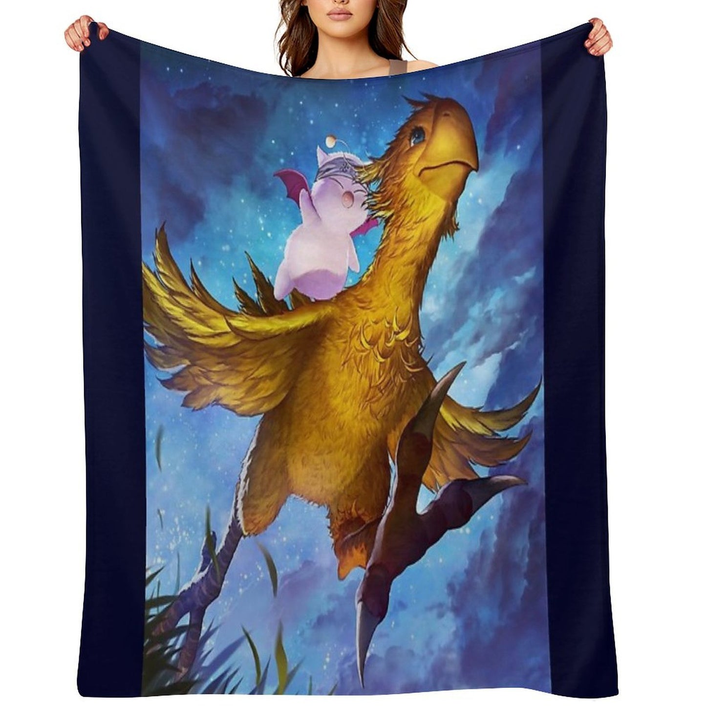 Chocobo & Mogry Easy Care Throw Blanket