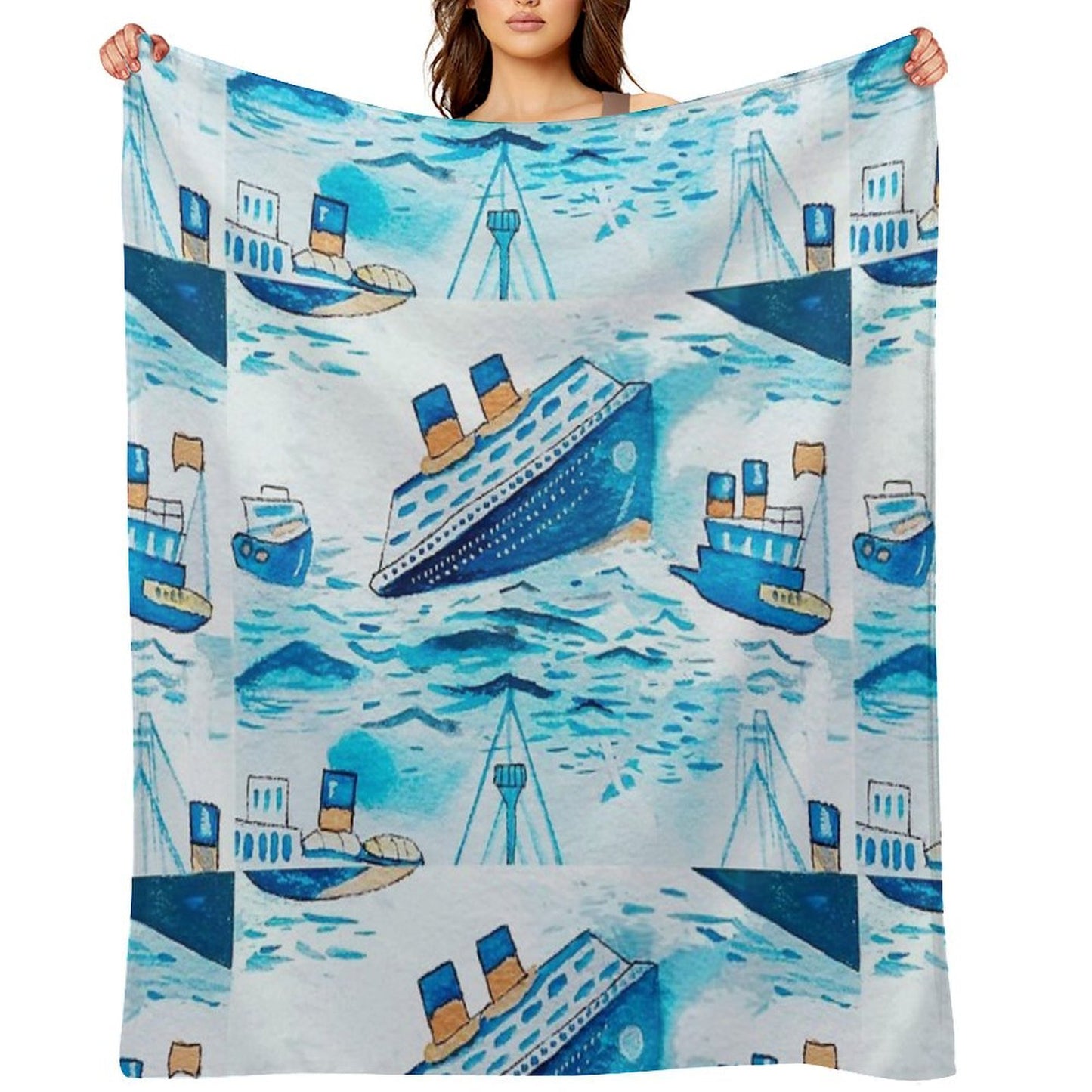 Ferry Boats Scrub Cap Anti-pilling Throw Blanket