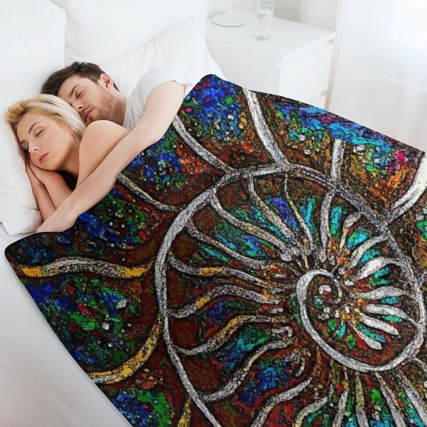 Ammonite Fossil Macro Abstract Art Anti-pilling Throw Blanket