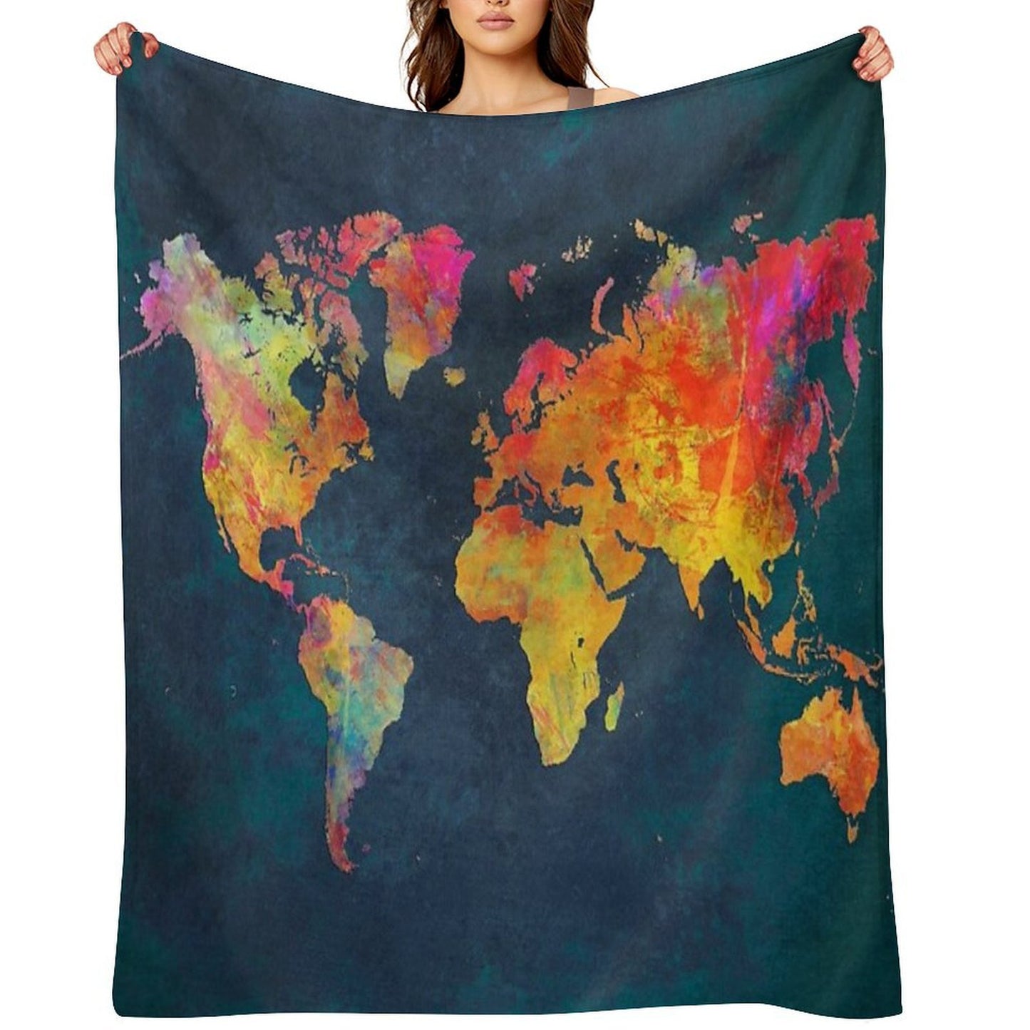World Map Gift-ready Throw Blanket