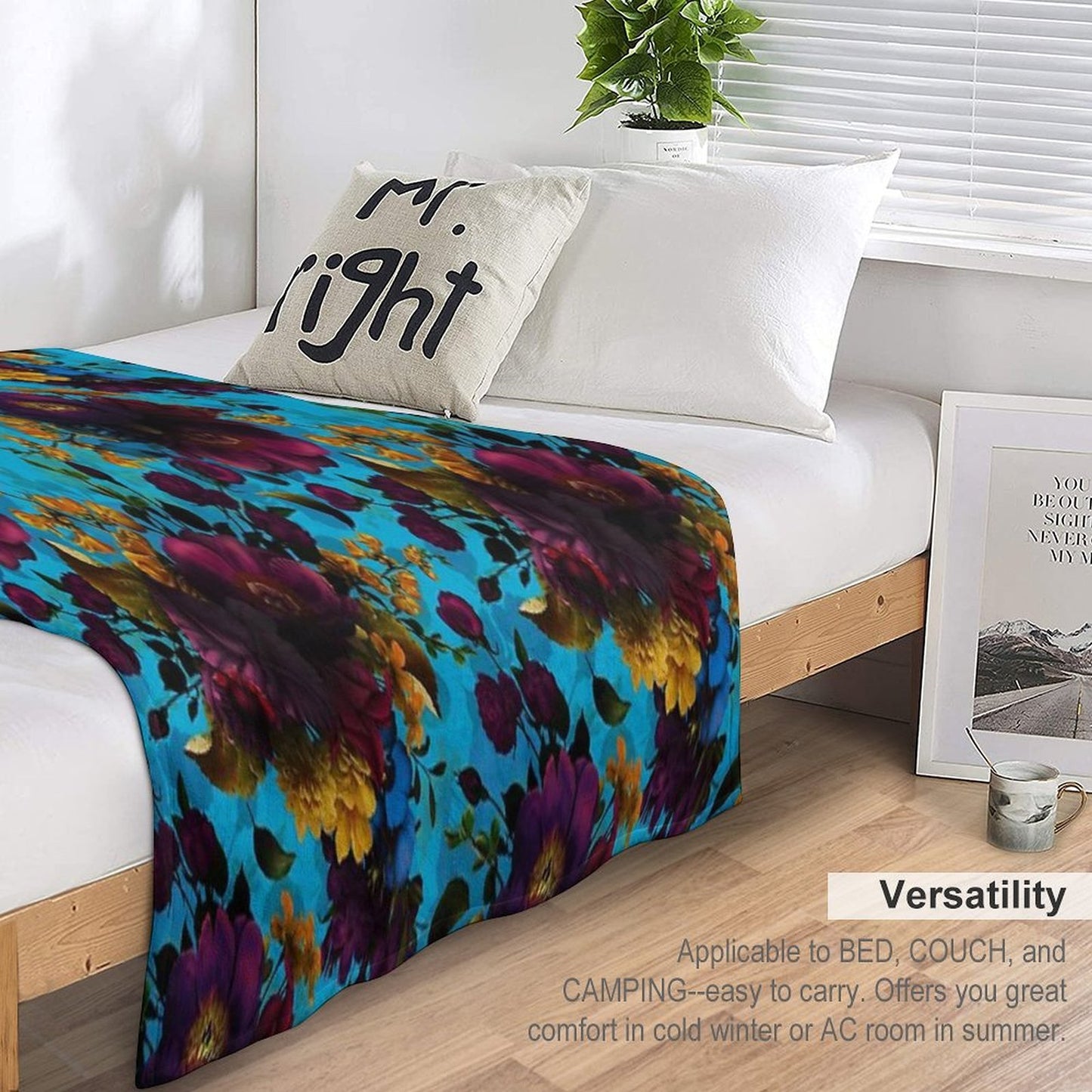 Moody Florals - Mystic Botanical Night Garden 13 Nightgarden Anti-pilling Throw Blanket