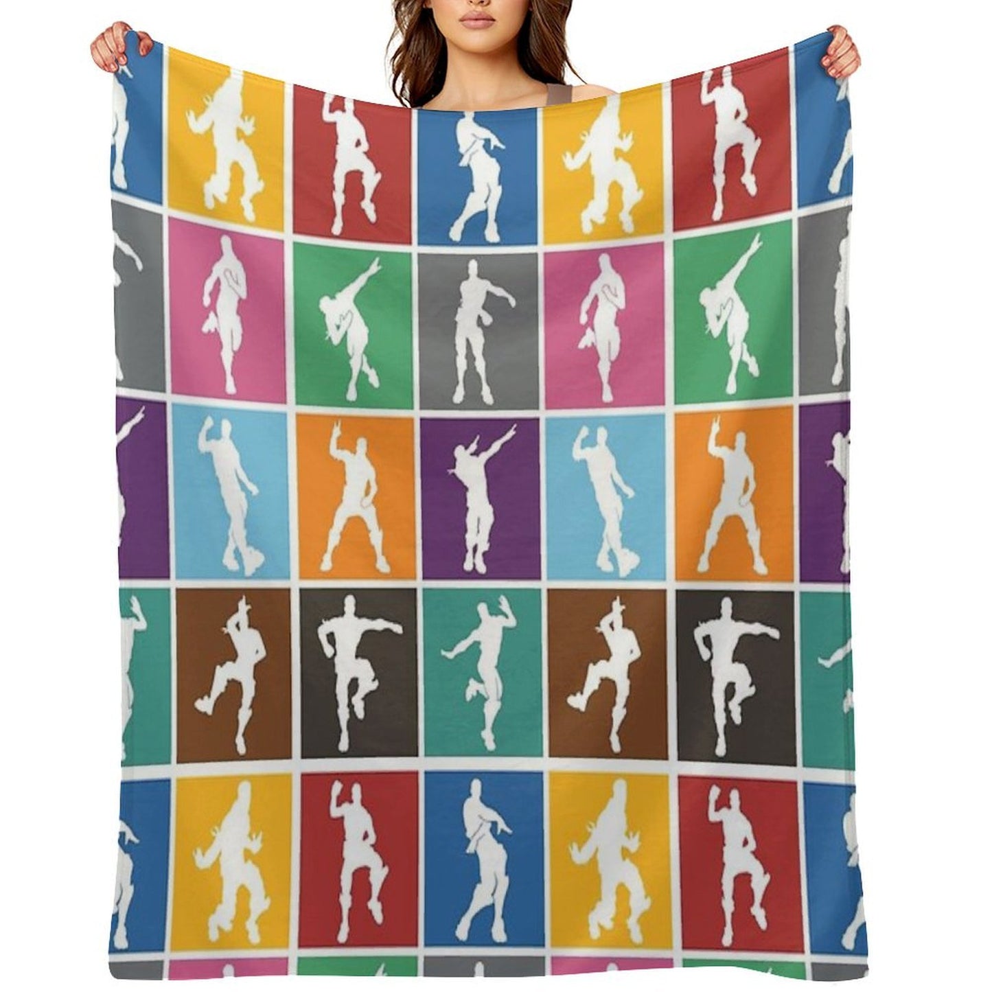 Battle Royale Victory Dance Rainbow Lattice Funny Gift-ready Throw Blanket