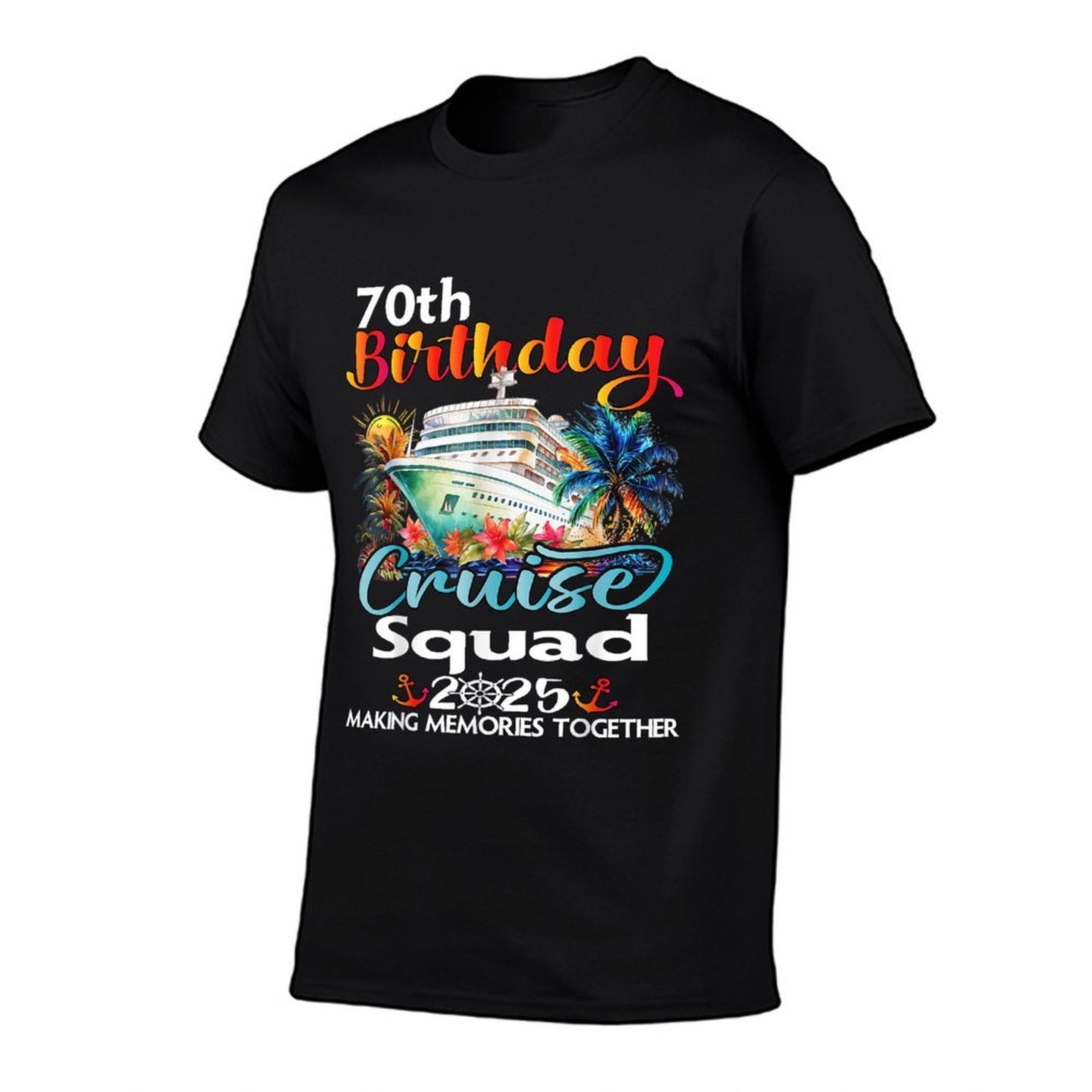 70th Birthday Cruise Squad Friends Family Vacation Matching  Slim-fit Cut T-Shirt