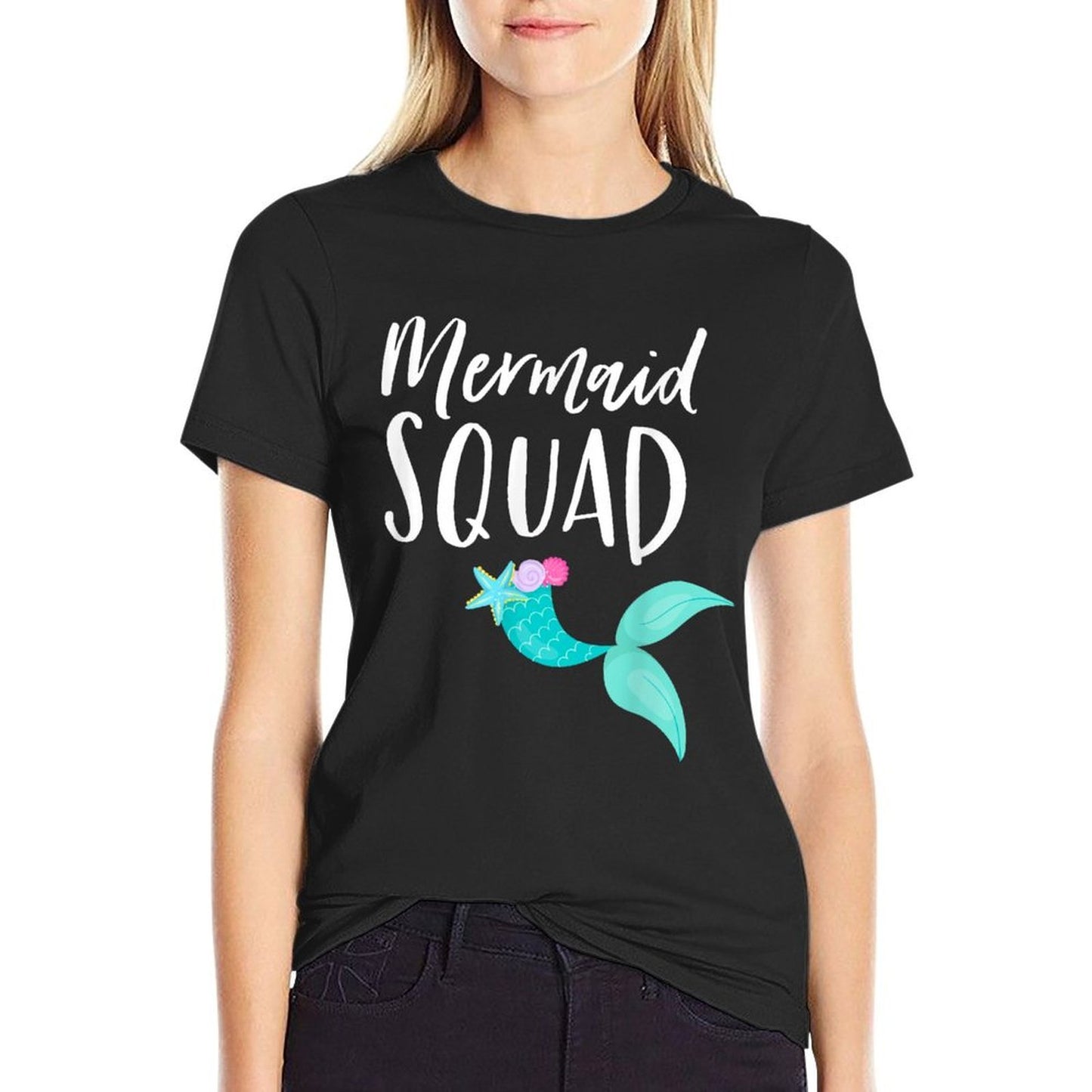 Mermaid Squad Birthday Squad for Party Mom Mama Girl Graphic-printed T-Shirt