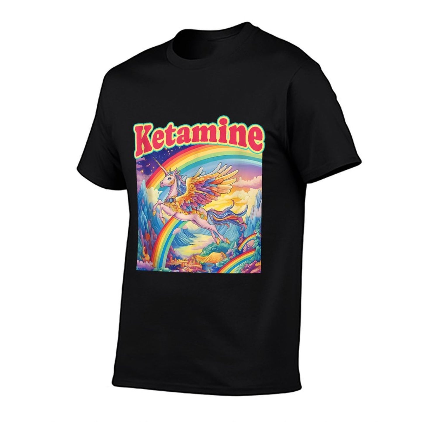 Funny Ketamine Horse Unicorn Emergency Rainbow Rolled Sleeves T-Shirt