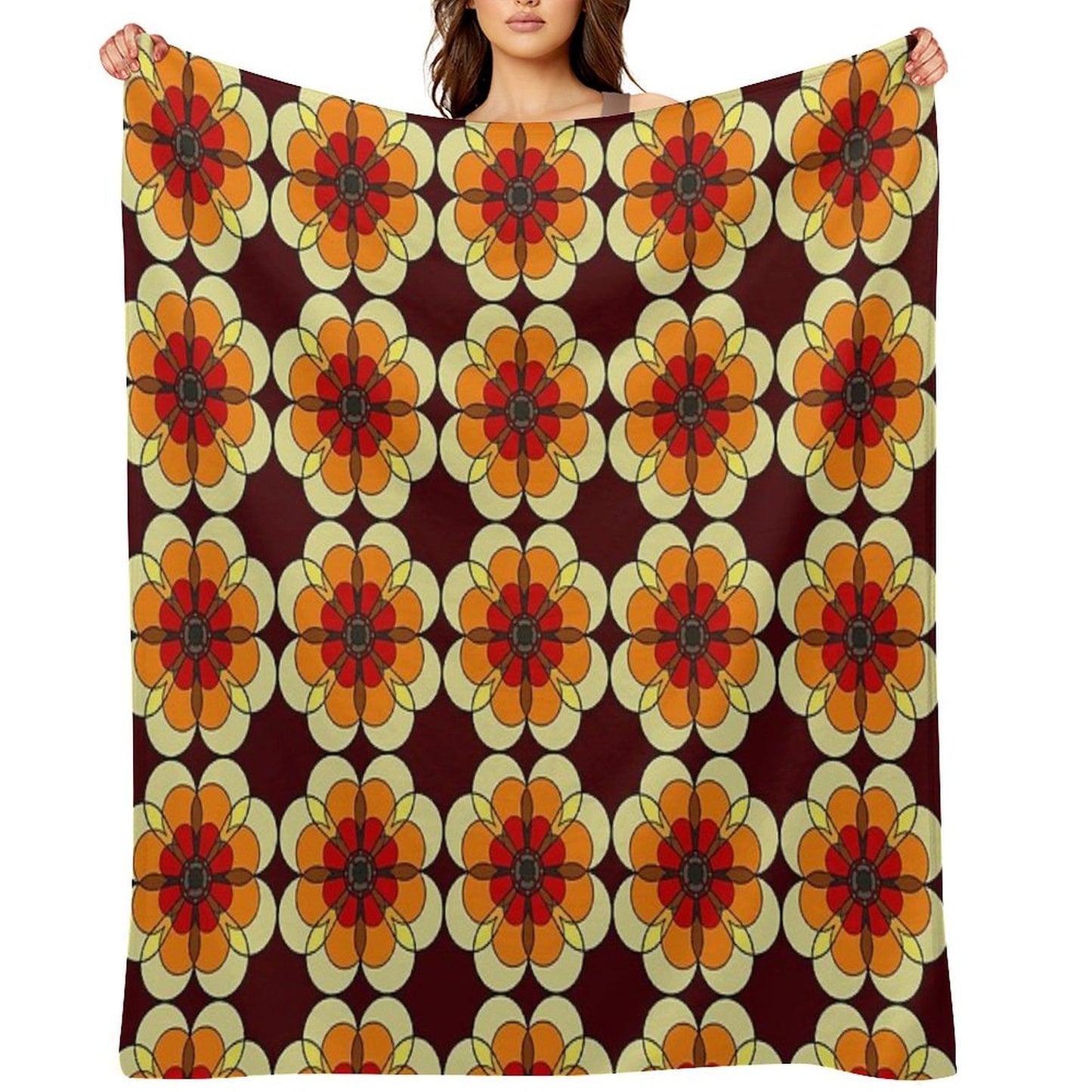Retro Marigold Gift-ready Throw Blanket
