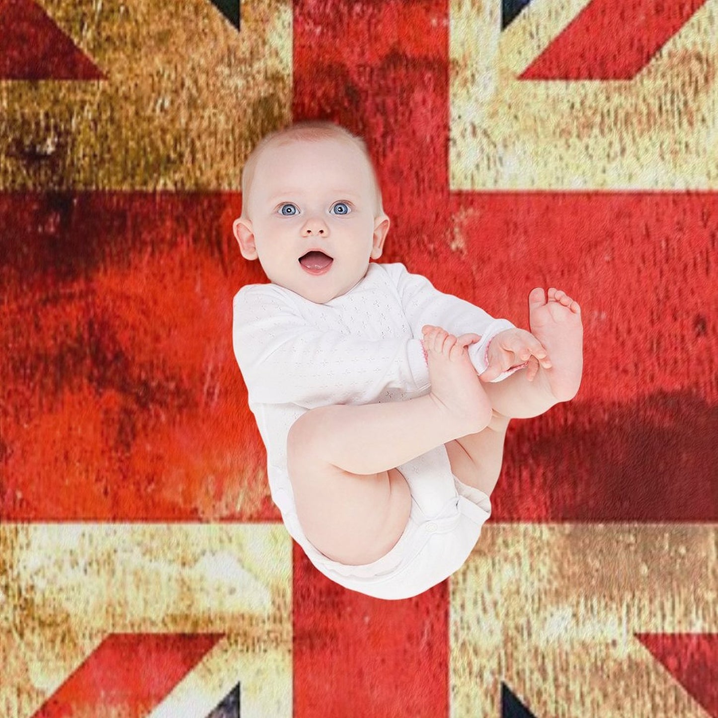 British UK Flag Grunge Vintage Sustainable Throw Blanket