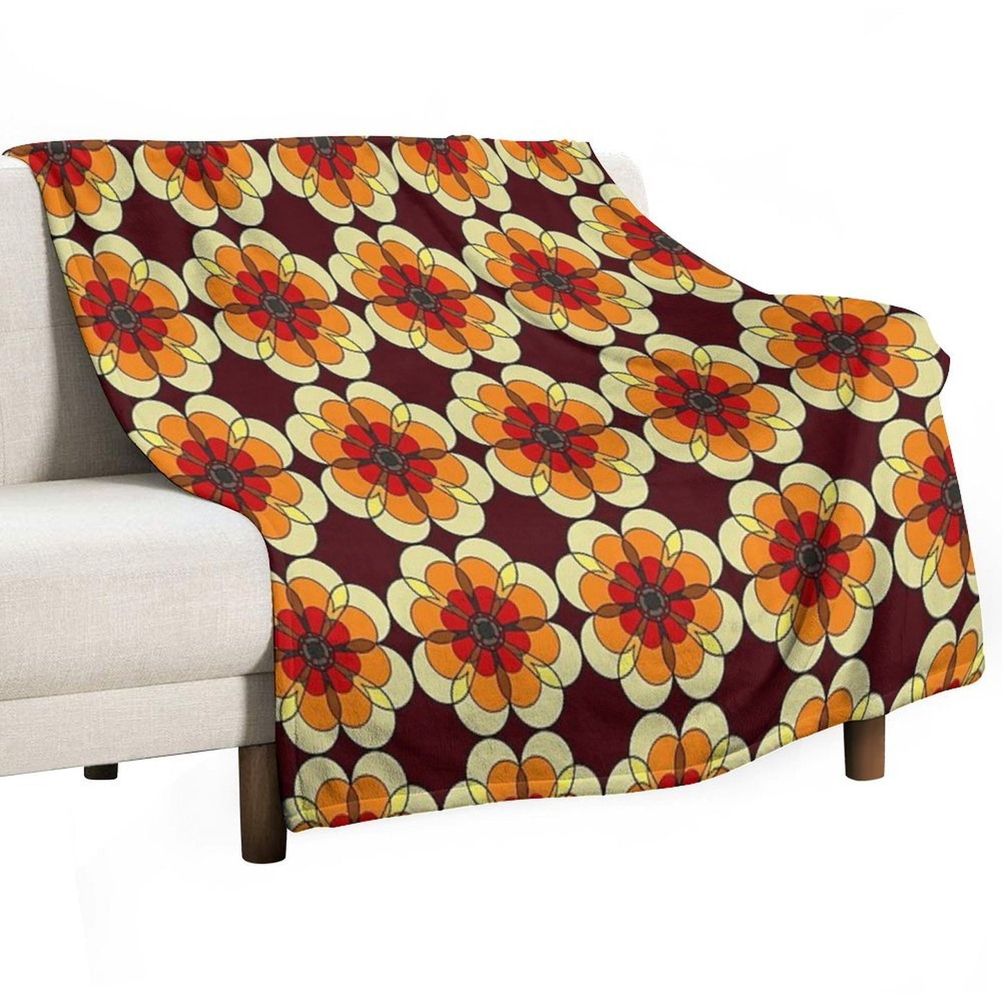 Retro Marigold Gift-ready Throw Blanket