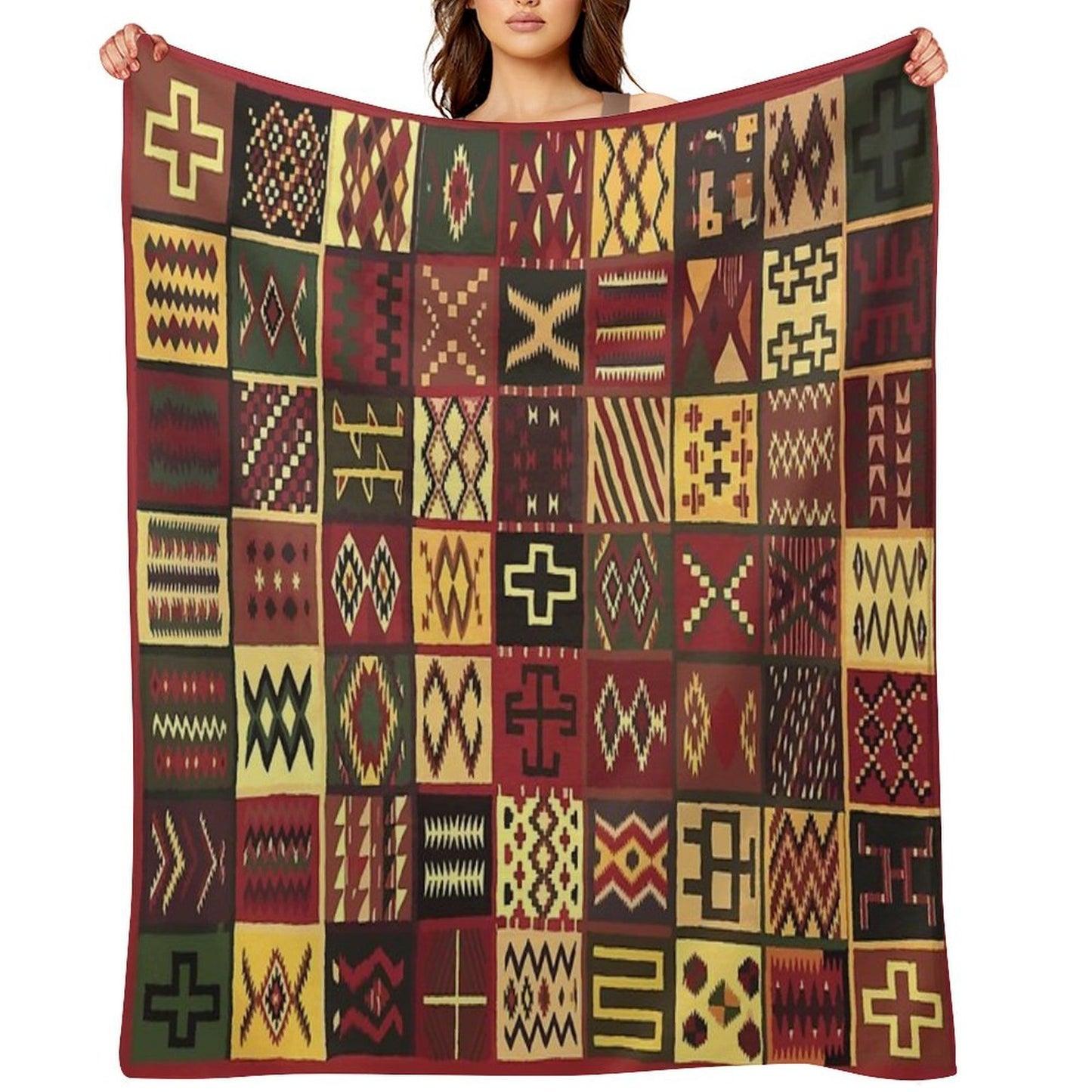 Multiple Patterns Shrink-resistant Throw Blanket