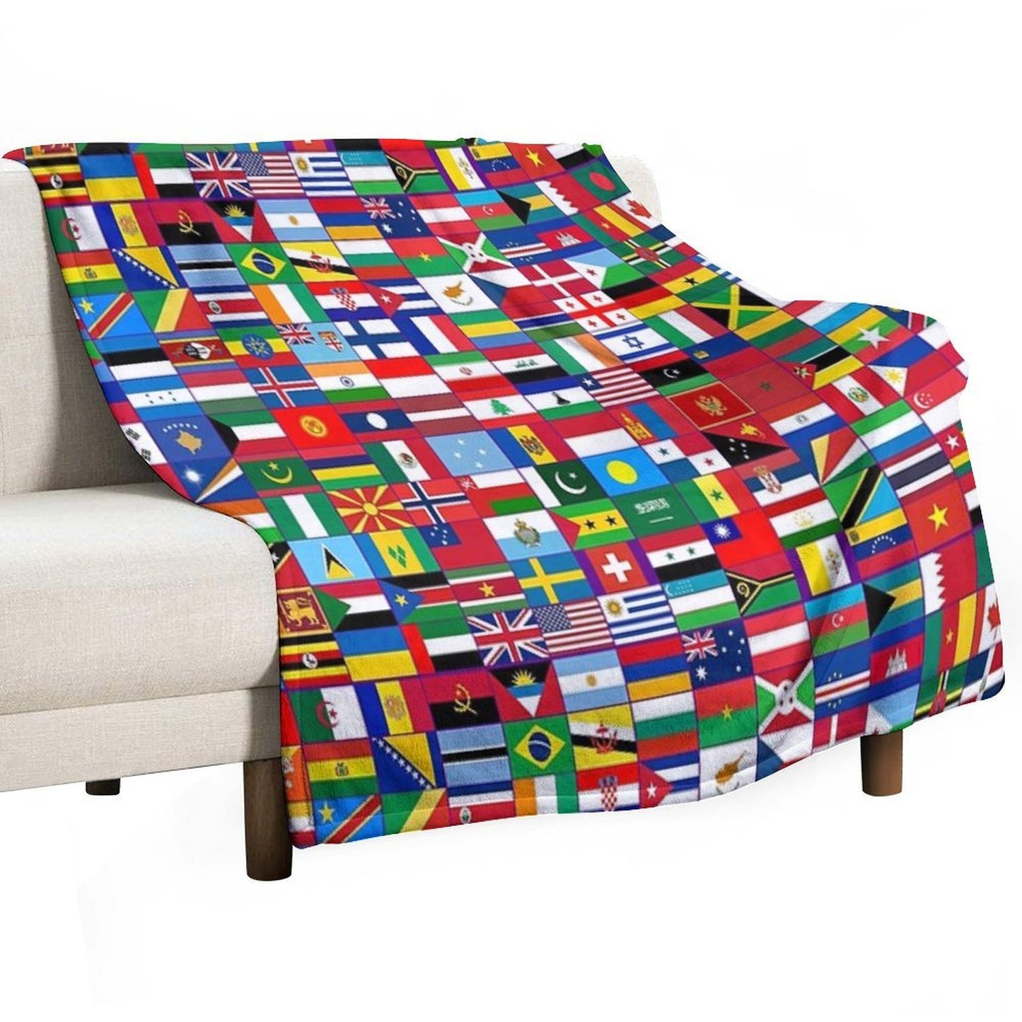 World Flags Durable Throw Blanket