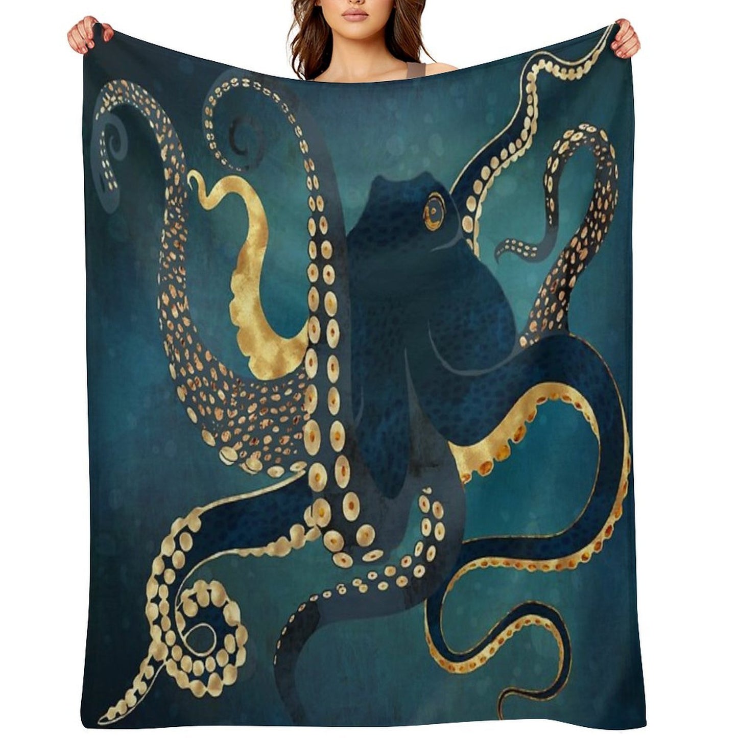 Metallic Octopus IV Gift-ready Throw Blanket