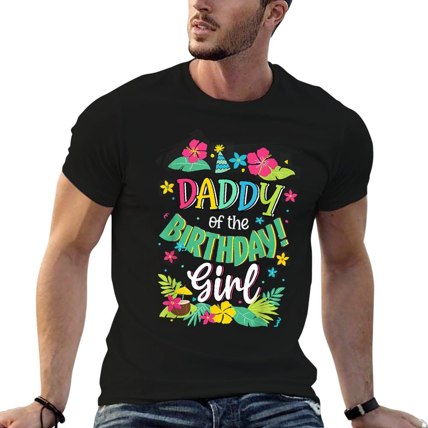 Daddy of The Birthday Girl Shirt Dad Aloha Hawaii Party 1st Lightweight T-Shirt
