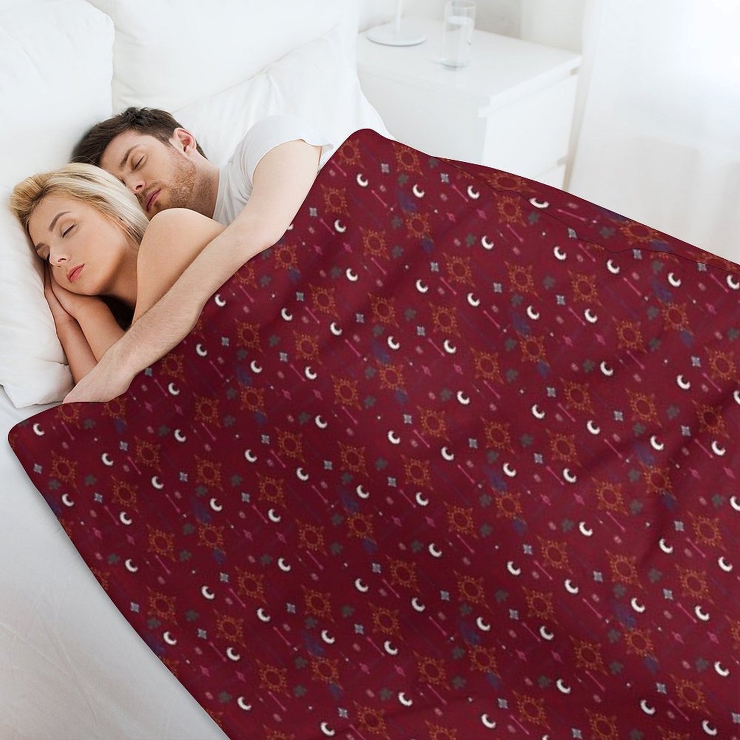 Mollymauk Tealeaf Pattern Lightweight Throw Blanket